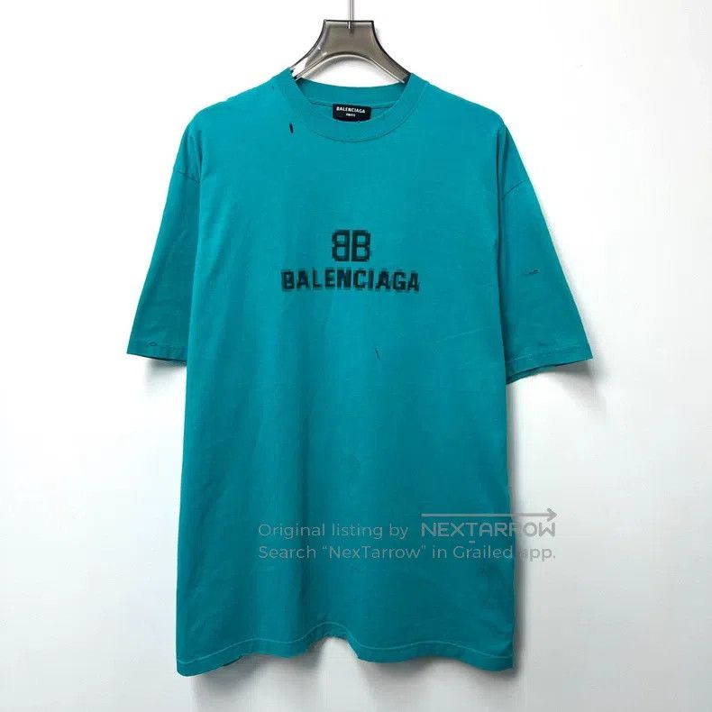 Balenciaga Double B Destruction Short Sleeve