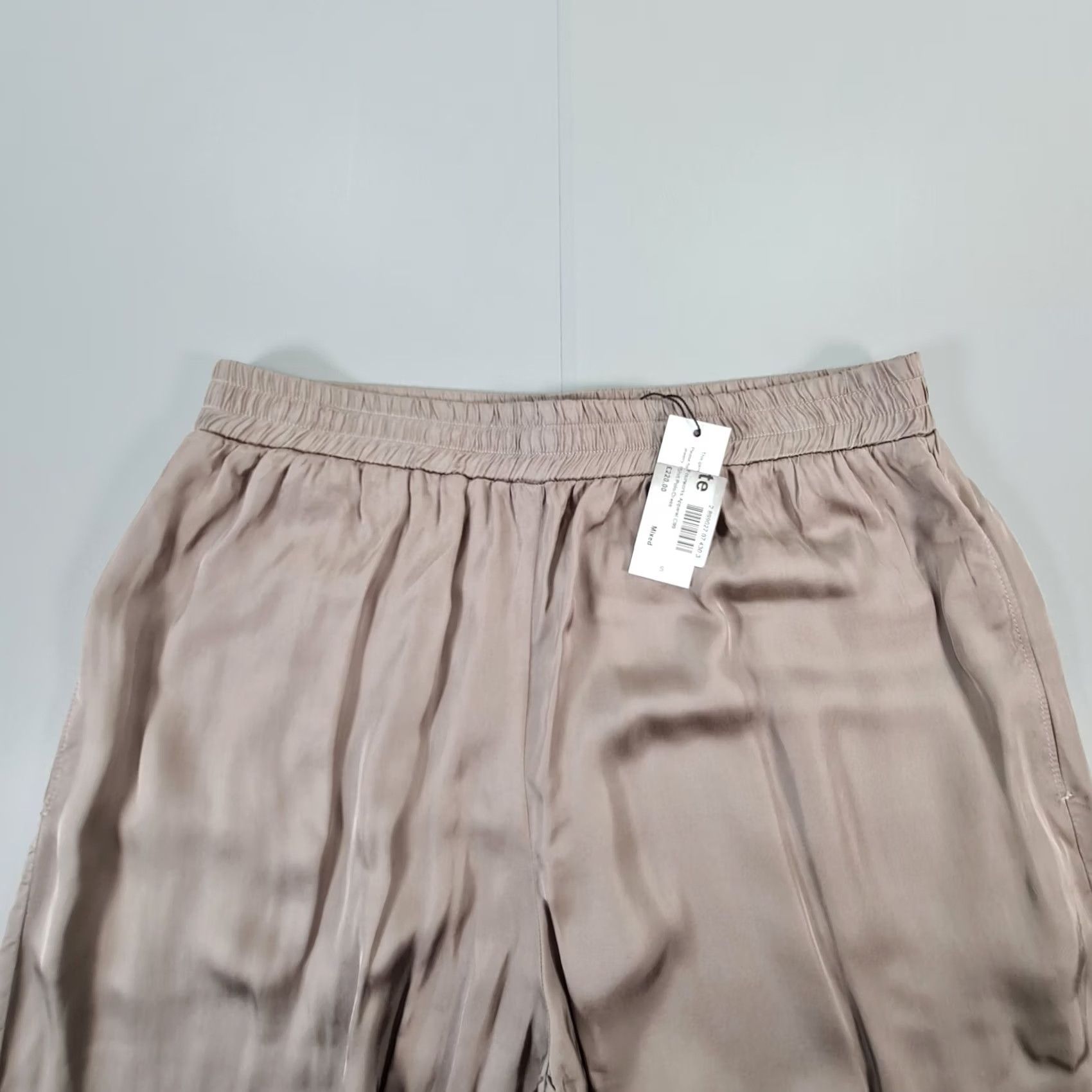Velvet Velvet by Graham & Spencer Womens Trousers Small Grey Satin Wide-Leg Ankle Elastic Waist 27in Inseam Regular Fit Size 28" / US 6 / IT 42 - 2 Thumbnail