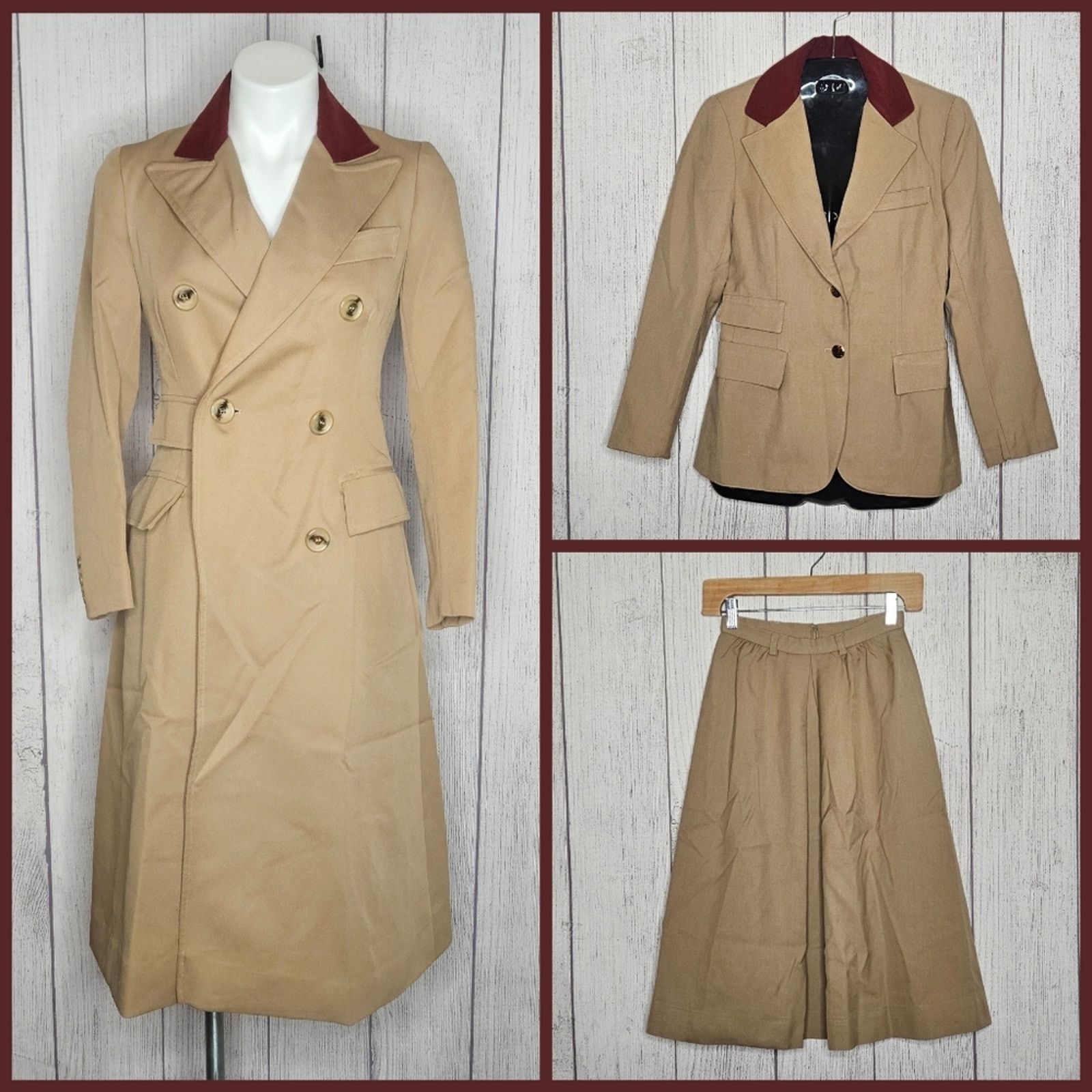 Omniform Continental Joyce Dixon Set Trench Blazer Skirt