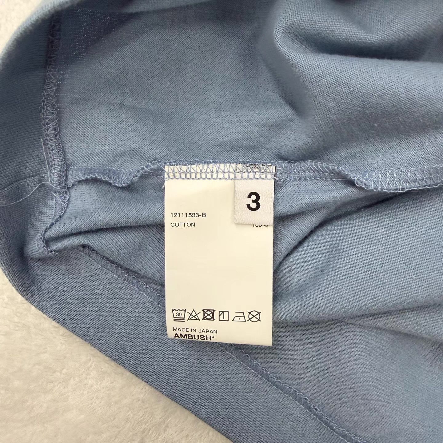 Ambush Design AMBUSH Haze Blue Basic Cotton Tee Q10 Size US L / EU 52-54 / 3 - 3 Thumbnail