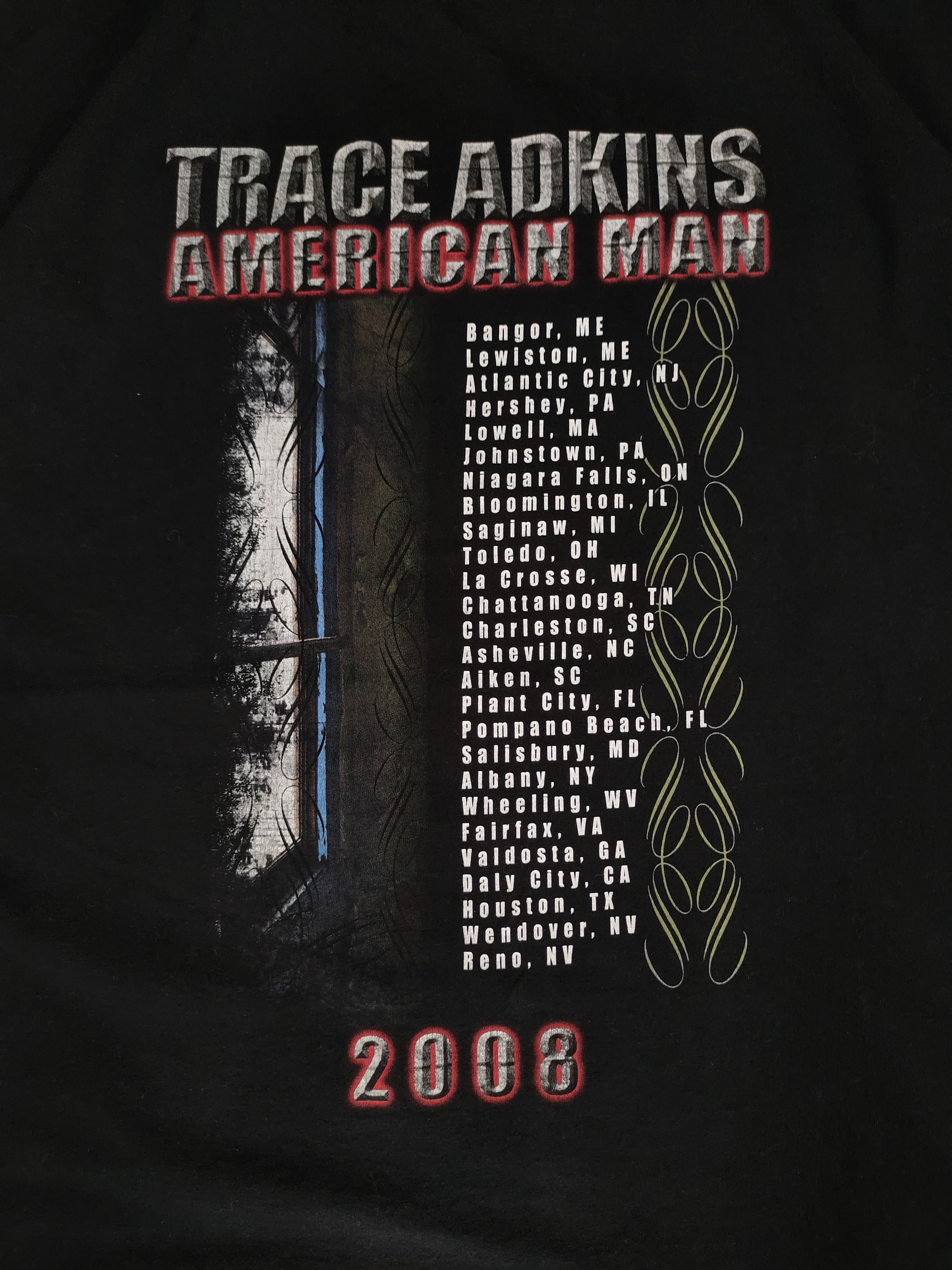 Band Tees Vintage 00s Trace Adkins American Man Tour 2008 T-Shirt Y2k Size US XXL / EU 58 / 5 - 8 Thumbnail