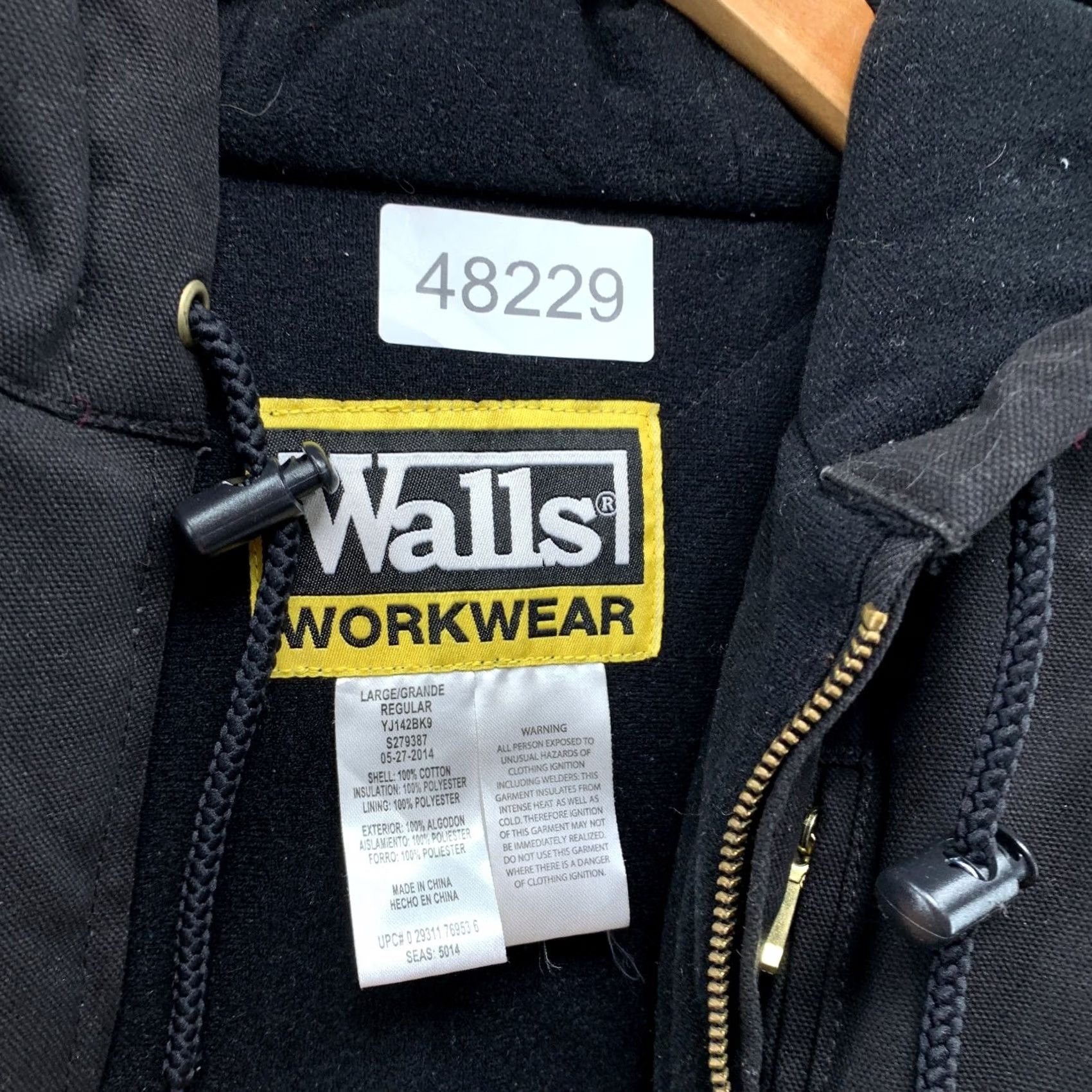 Walls Walls Workwear Canvas Jacket Mens L Black Heavyweight Hooded Insulated Size US L / EU 52-54 / 3 - 3 Thumbnail