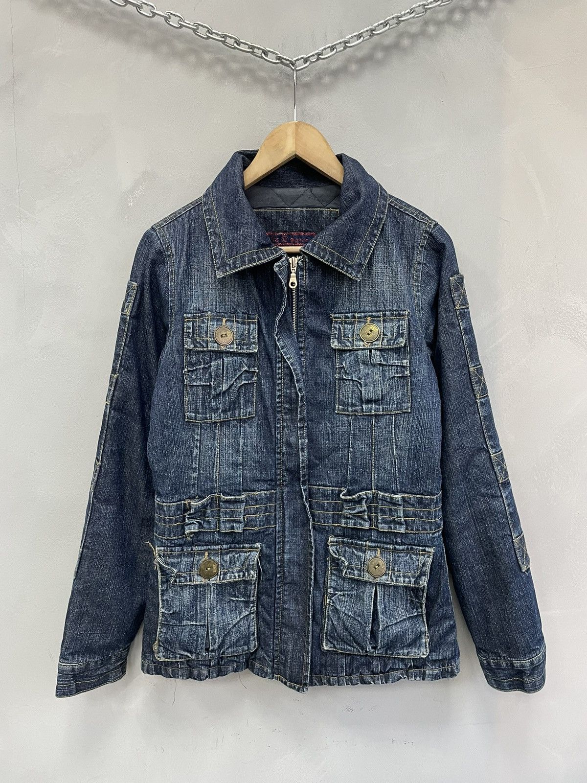 Diesel Blue distressed with pockets japanese jacket Diesel y2k Size US M / EU 48-50 / 2 - 1 Thumbnail
