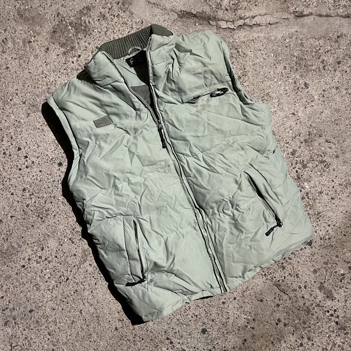 Gap × Vintage Olive Green Puffer Fila Vest Goose Down Size US L / EU 52-54 / 3 - 3 Thumbnail