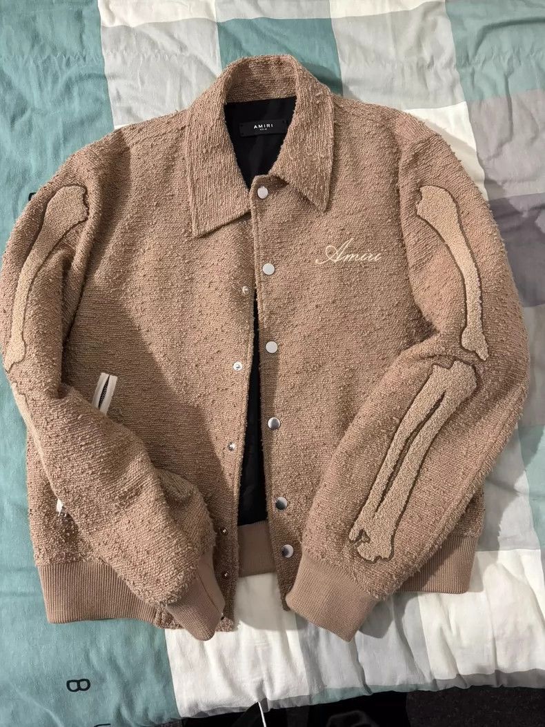 Amiri Amiri khaki bone baseball jacket-2506 Size US L / EU 52-54 / 3 - 1 Thumbnail