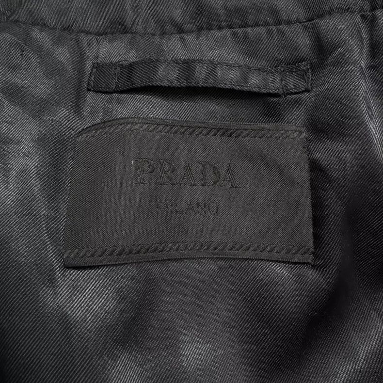 Prada Prada Black and yellow triangle logo cotton jacket 2505-Nex Size US L / EU 52-54 / 3 - 3 Thumbnail