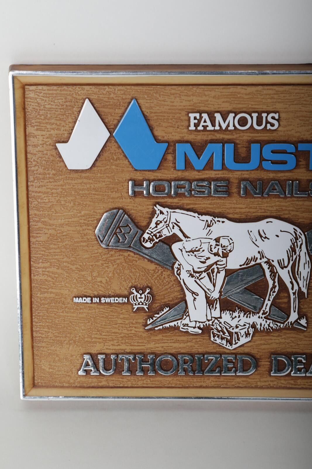 Mustang 70's KCS Mustad Horse Nails Authorized Dealer Sign Size ONE SIZE - 2 Thumbnail