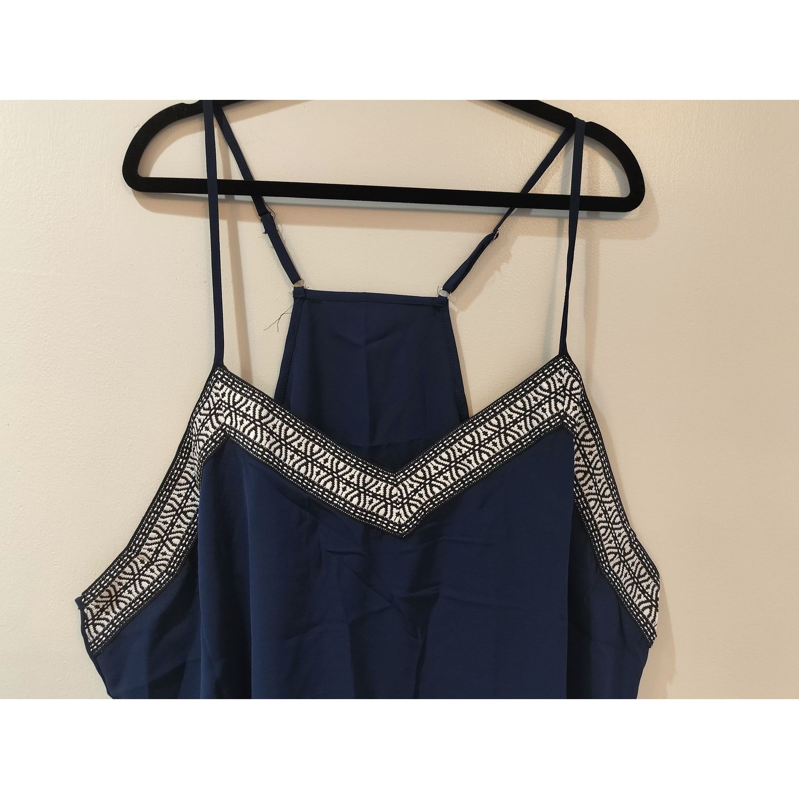 Other Dreamkue Plus 4X Navy Blue Cami Tank Embroidered Trim Size 4XL / US 24-26 - 3 Thumbnail