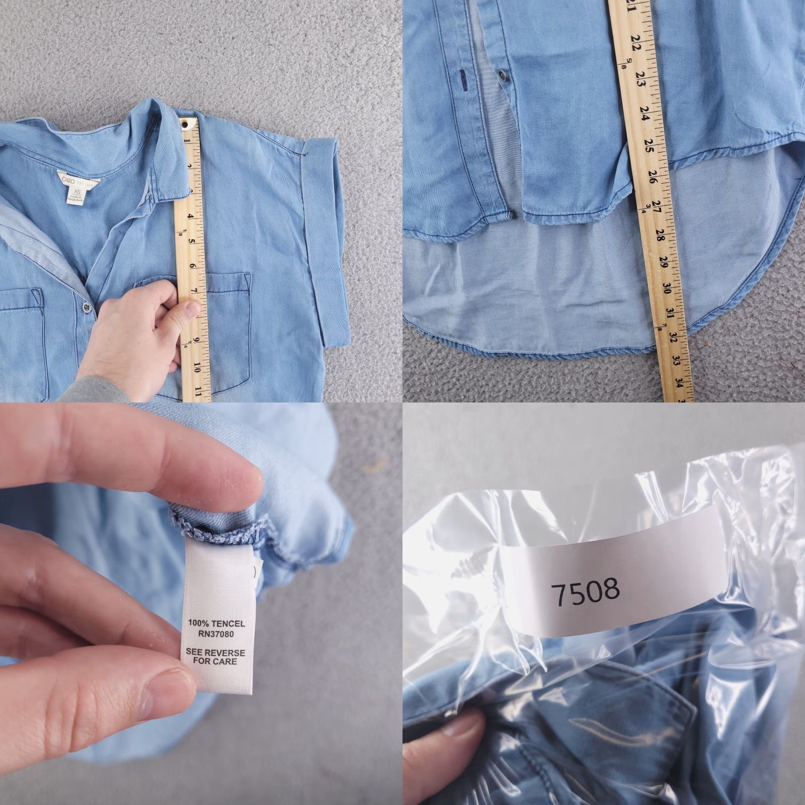 Merona Merona Shirt Womens XS Blue Denim Chambray 100% Tencel Relaxed Fit Button-Up Sleeveless Solid Denim Vintage? No (omit) Size XS / US 0-2 / IT 36-38 - 8 Thumbnail