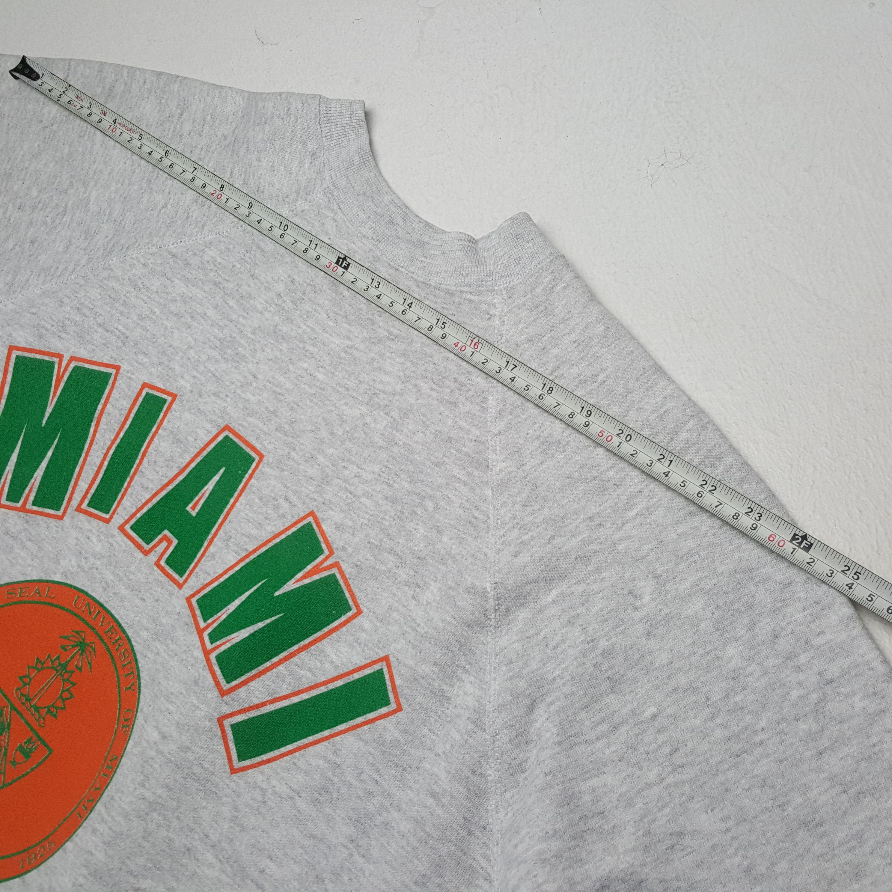 Vintage UNIVERSITY OF MIAMI Center Design Vintage Sweatshirt Size US XL / EU 56 / 4 - 4 Thumbnail