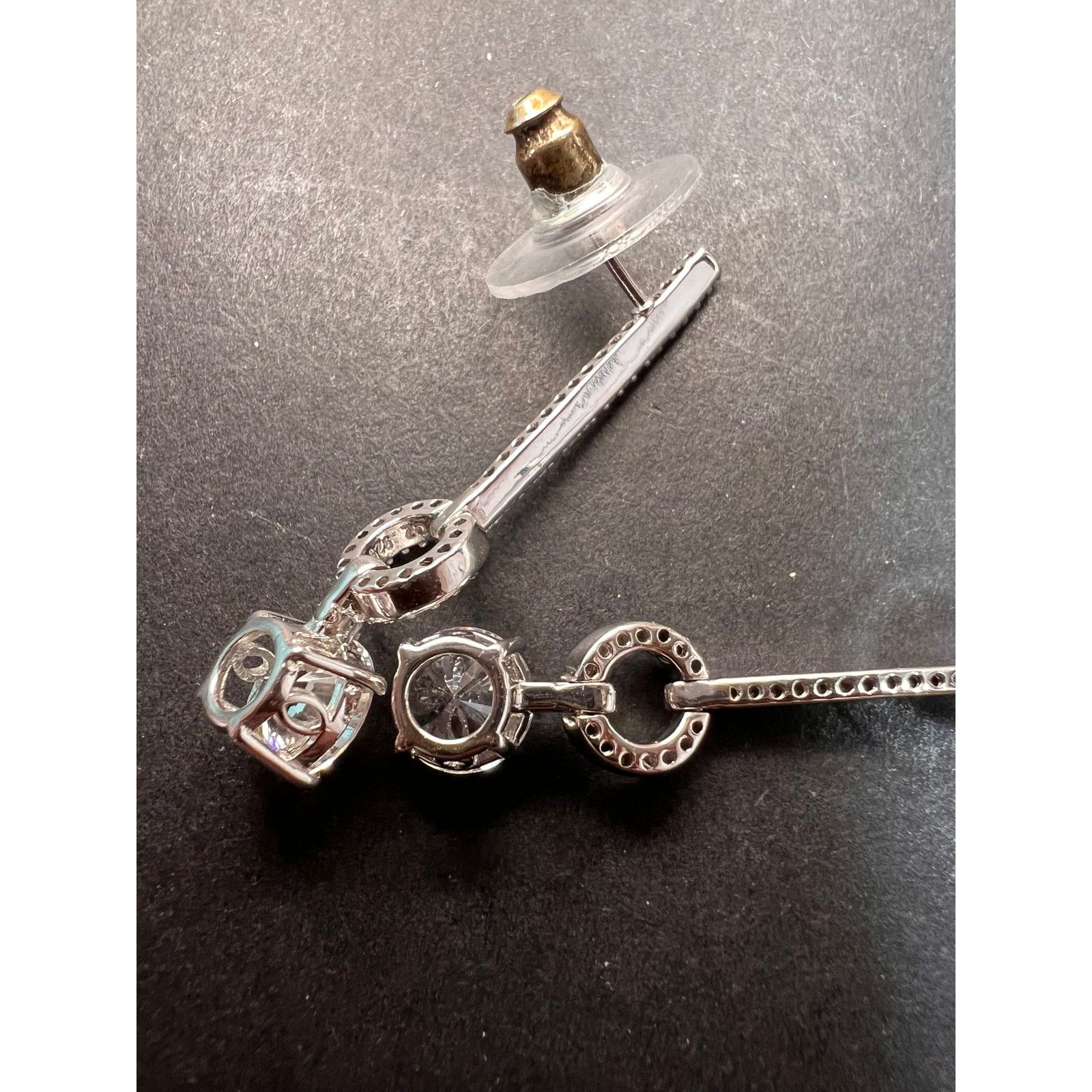 Other White CZ long earrings in sterling silver Size ONE SIZE - 14 Thumbnail