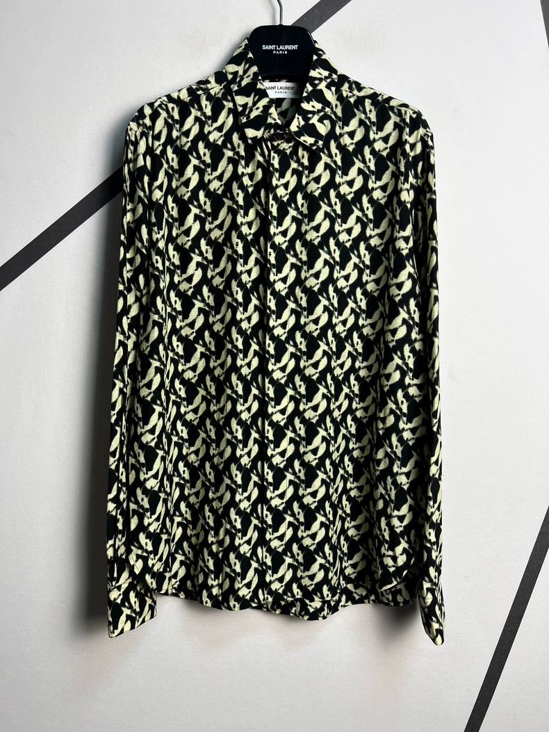 Saint Laurent Animal Print Silk Blend Shirt