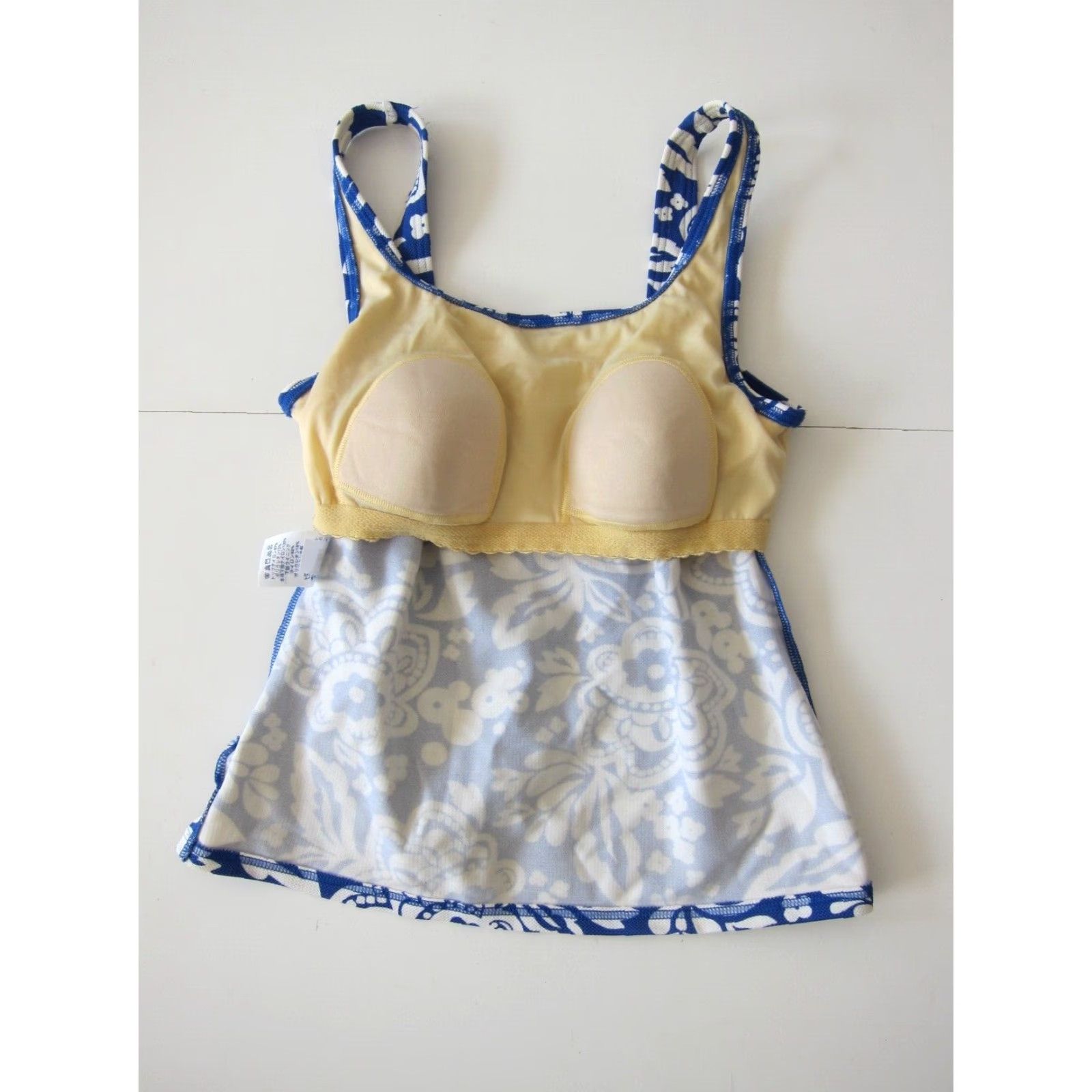 Lands' End VINTAGE Lands' End Tankini Blue White Floral Built In Bra Tankini Swim Top Size 6 Womens Size M / US 6-8 / IT 42-44 - 5 Thumbnail