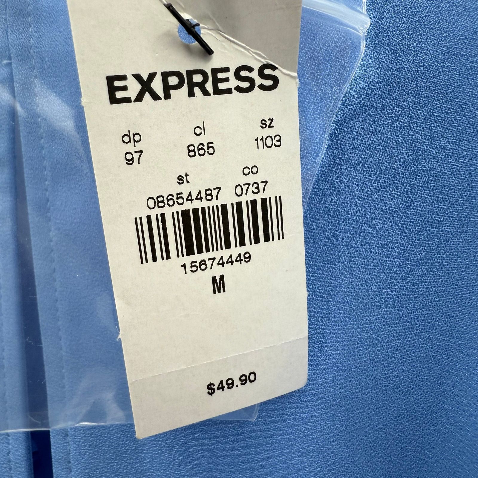 Express NWT Express Mock Wrap with Front Tie Long Keyhole Neckline Size M / US 6-8 / IT 42-44 - 4 Thumbnail