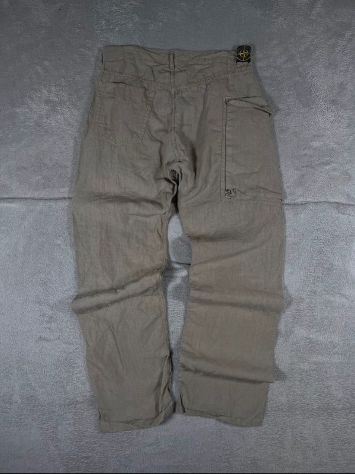 Stone Island Rare 00’s Massimo Osti Lino Flax Badge Cargo Utility Trousers Baggy Pants Size US 32 / EU 48 - 1 Thumbnail