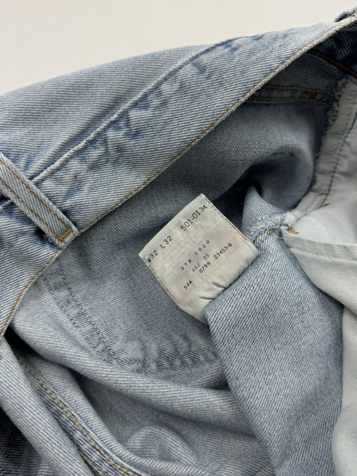 Levi's 1990's Vintage Levi's 501 USA Washed Distressed Blue Button Size US 32 / EU 48 - 20 Thumbnail