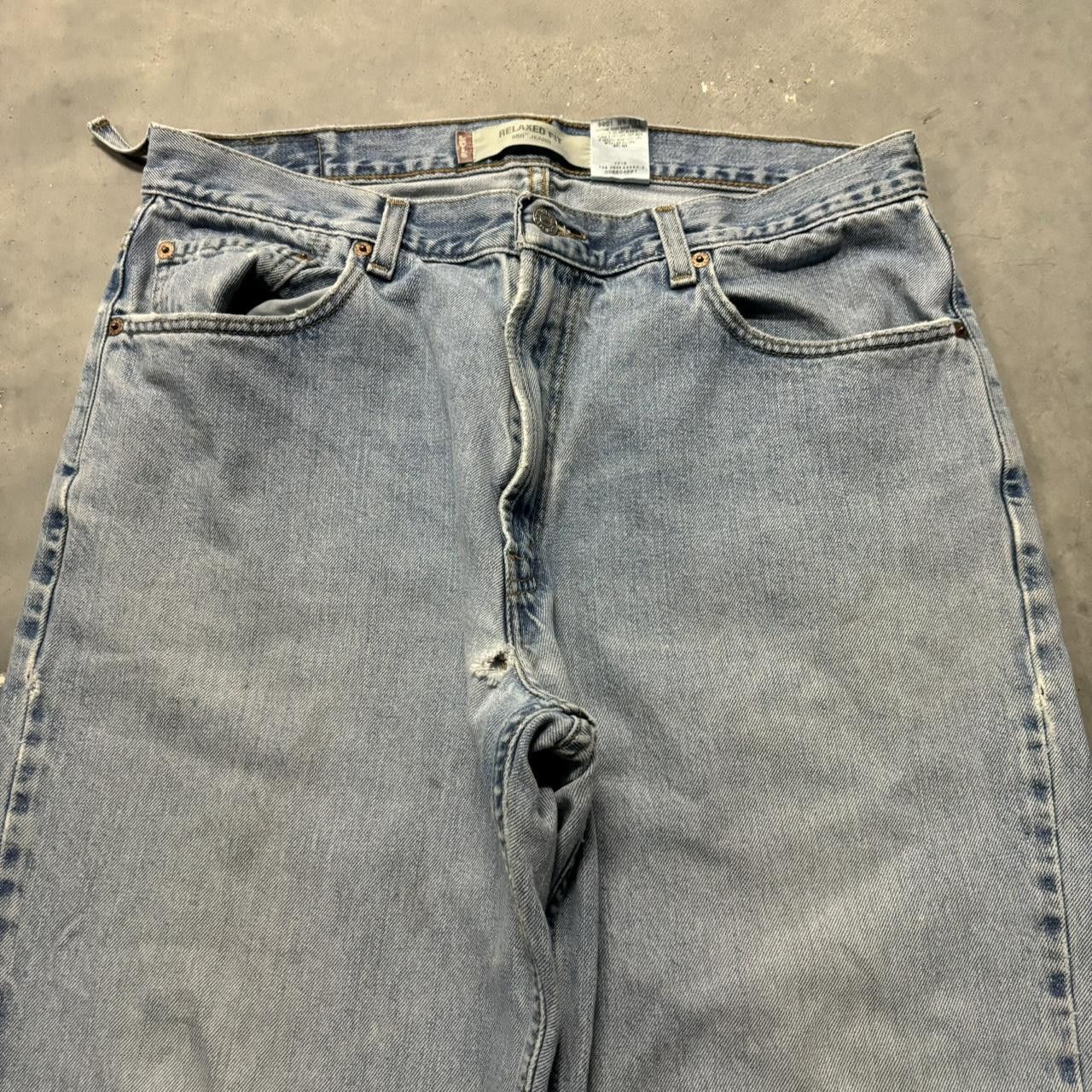 Levi's × Vintage Crazy Vintage Y2K/2000s Faded Light Wash Levi’s Distressed Denim Jeans! Size US 34 / EU 50 - 5 Thumbnail