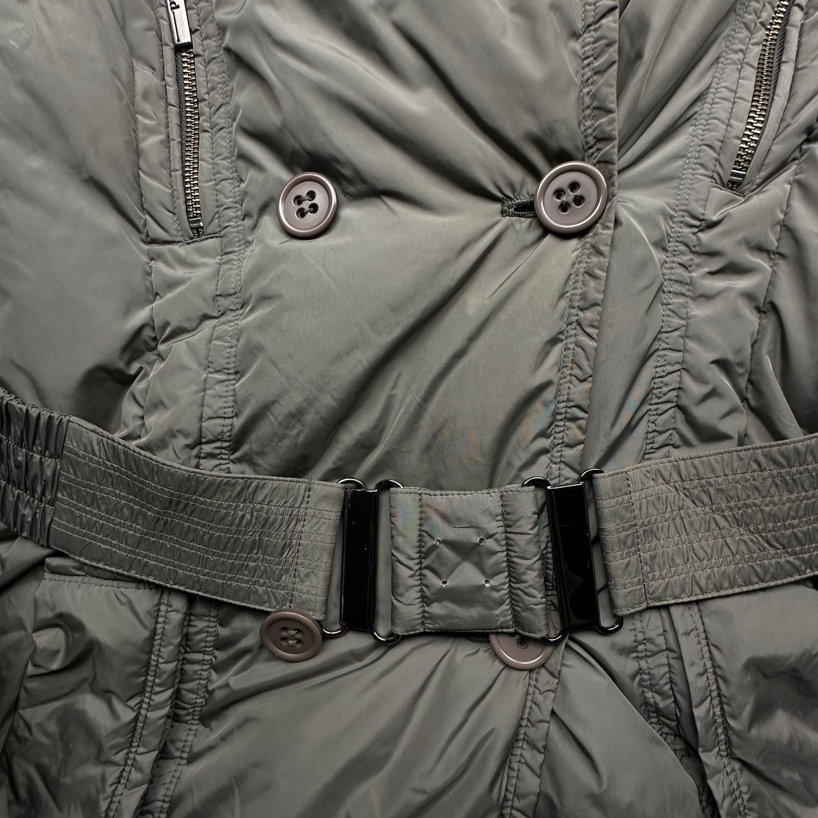Add add Goose Down Puffer Coat Jacket Womens 8 Large Gray Belted Size US L / EU 52-54 / 3 - 11 Thumbnail
