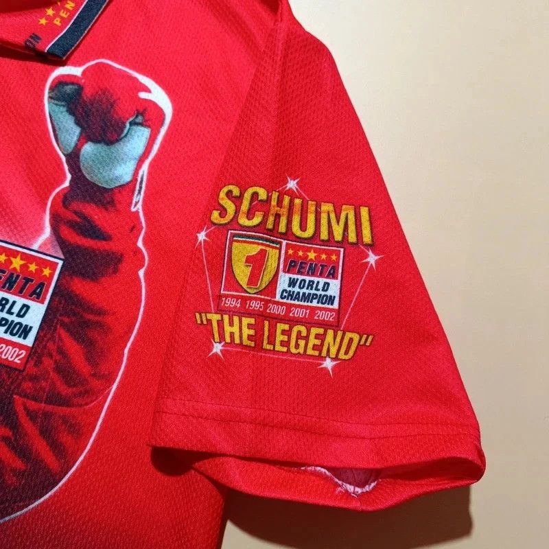 Ferrari Vintage Ferrari F1 Schumacher Red Polo Big Graphic Print L Size US L / EU 52-54 / 3 - 8 Thumbnail