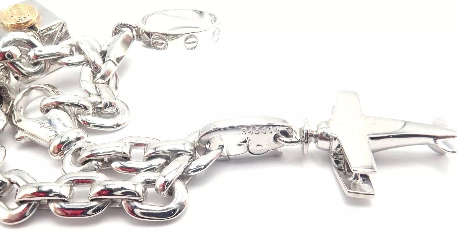 Cartier Authentic Cartier 18k Panthe Airplane Love Box Link Bracelet Size ONE SIZE - 4 Thumbnail