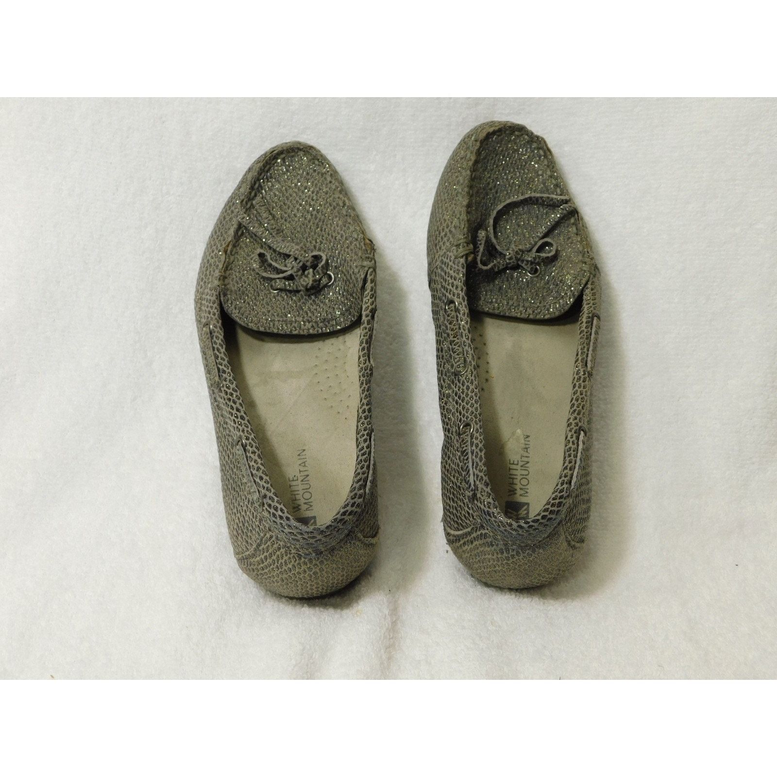 Other White Mountain Gray Gold Sparkle Snake Skin Flat Shoes - 7 M Size US 7 / IT 37 - 4 Thumbnail