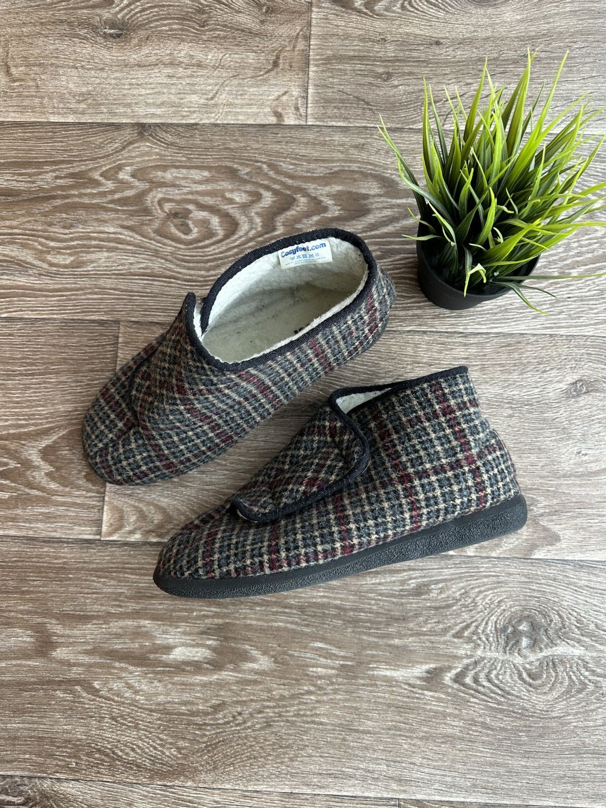 Vintage 🔥 Cosyfeet Mens Slipper Robbie Warm Lined Retro Check Size US 10 / EU 43 - 3 Thumbnail