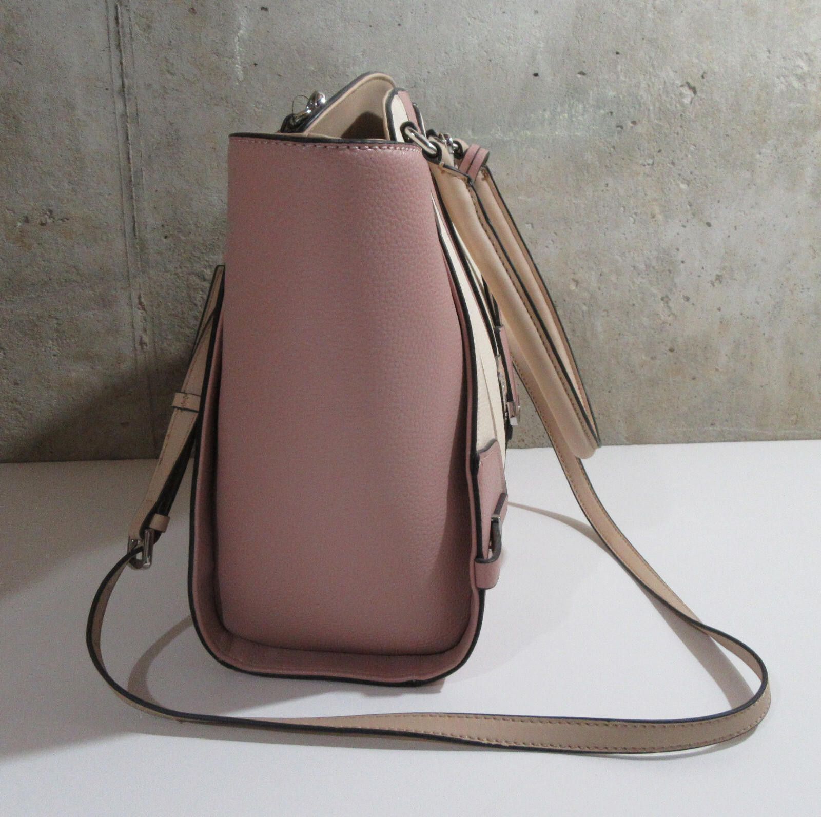 Guess Guess Purse Satchel Crossbody Tote Handbag Pink / Ecru NWOT Size ONE SIZE - 9 Thumbnail