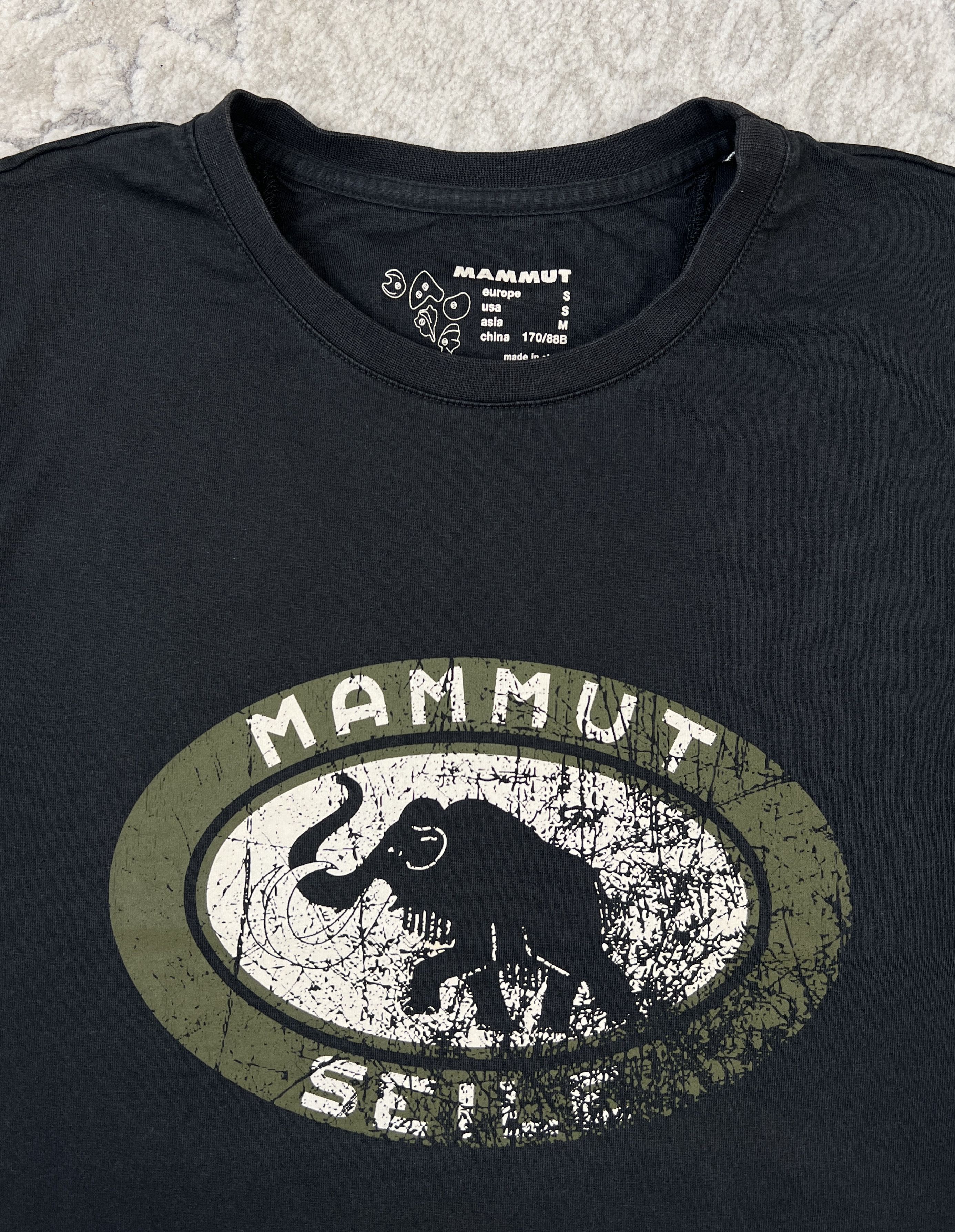 Mammut Mammut Seile Script Logo Graphic T-Shirt Tee Black S Size US S / EU 44-46 / 1 - 2 Thumbnail