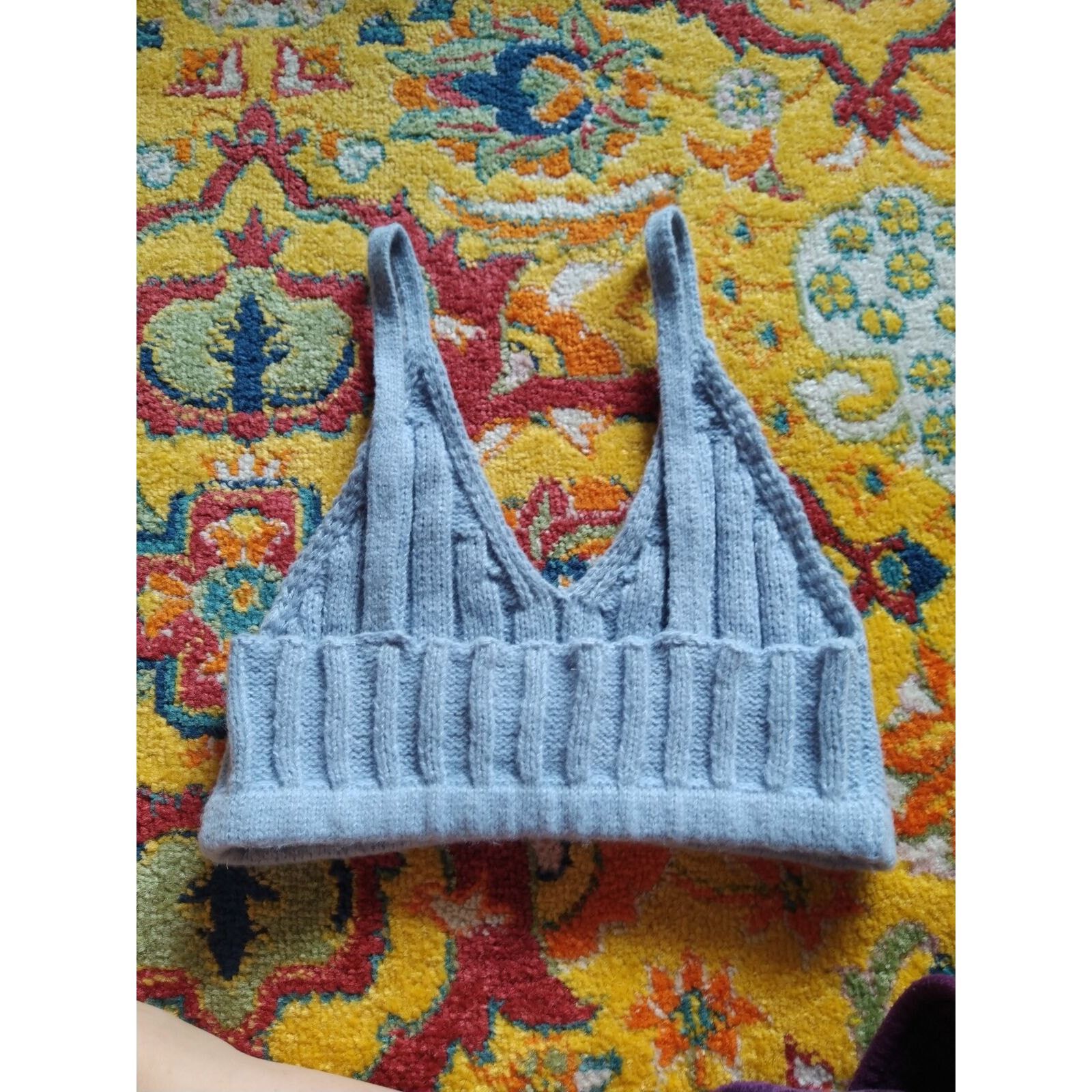 Other NWT Double Zero sky blue Knit V Neck Crop Top Womens Size XS Size XS / US 0-2 / IT 36-38 - 2 Thumbnail