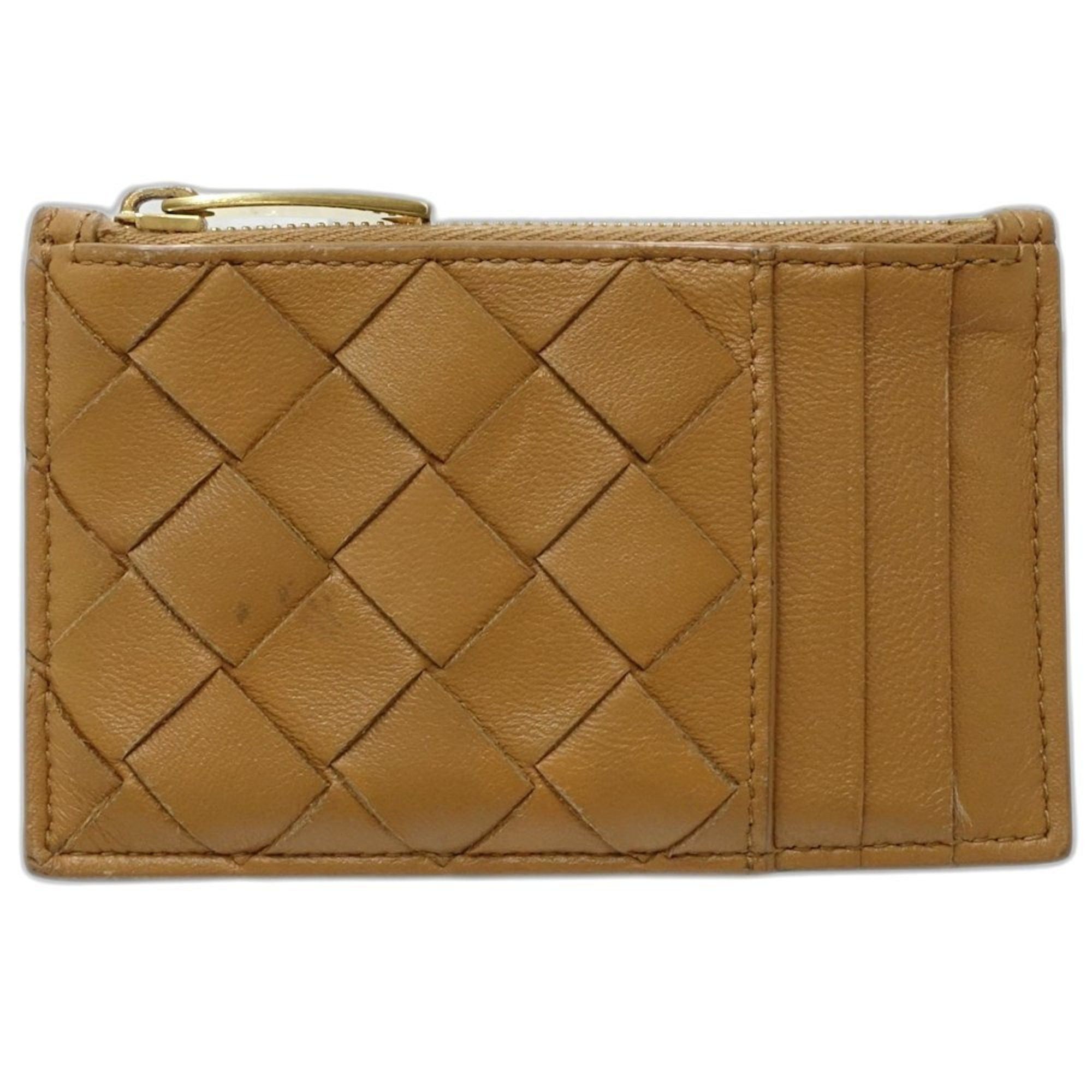 Bottega Veneta BOTTEGA VENETA Business Card Case 679802 Zip Coin Purse in Brown Intrecciato Leather 181559 Size ONE SIZE - 1 Thumbnail