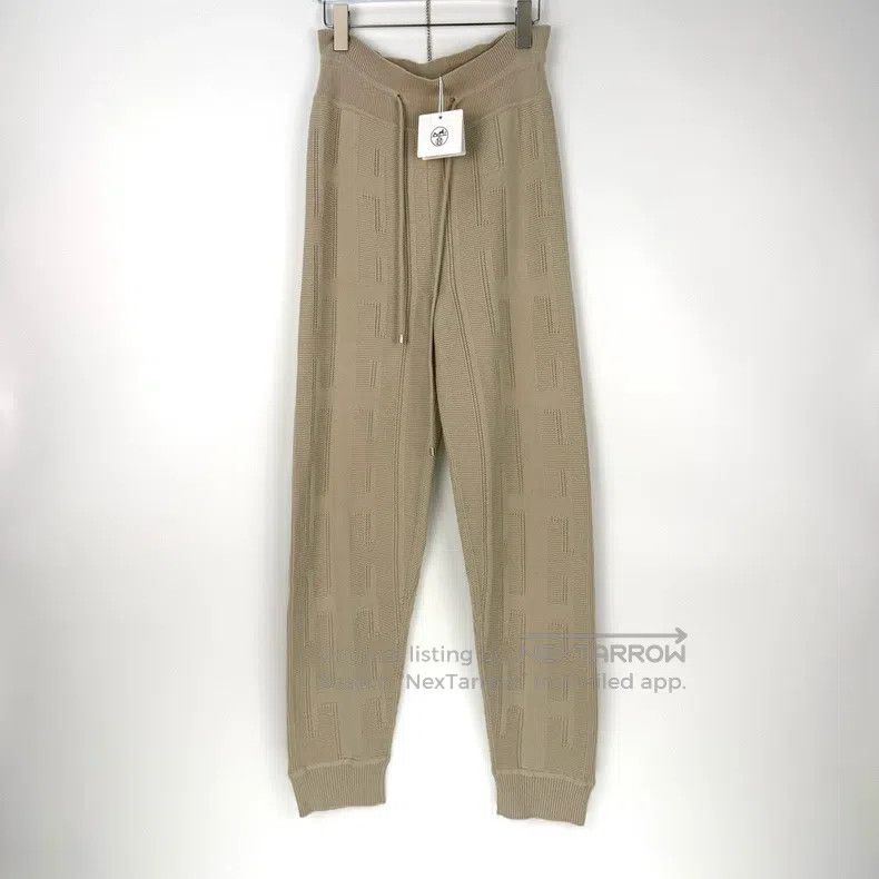 Hermes Hermes Off-White Full Print Wool Knit Trousers Size 24" / US 00 / IT 34 - 3 Thumbnail