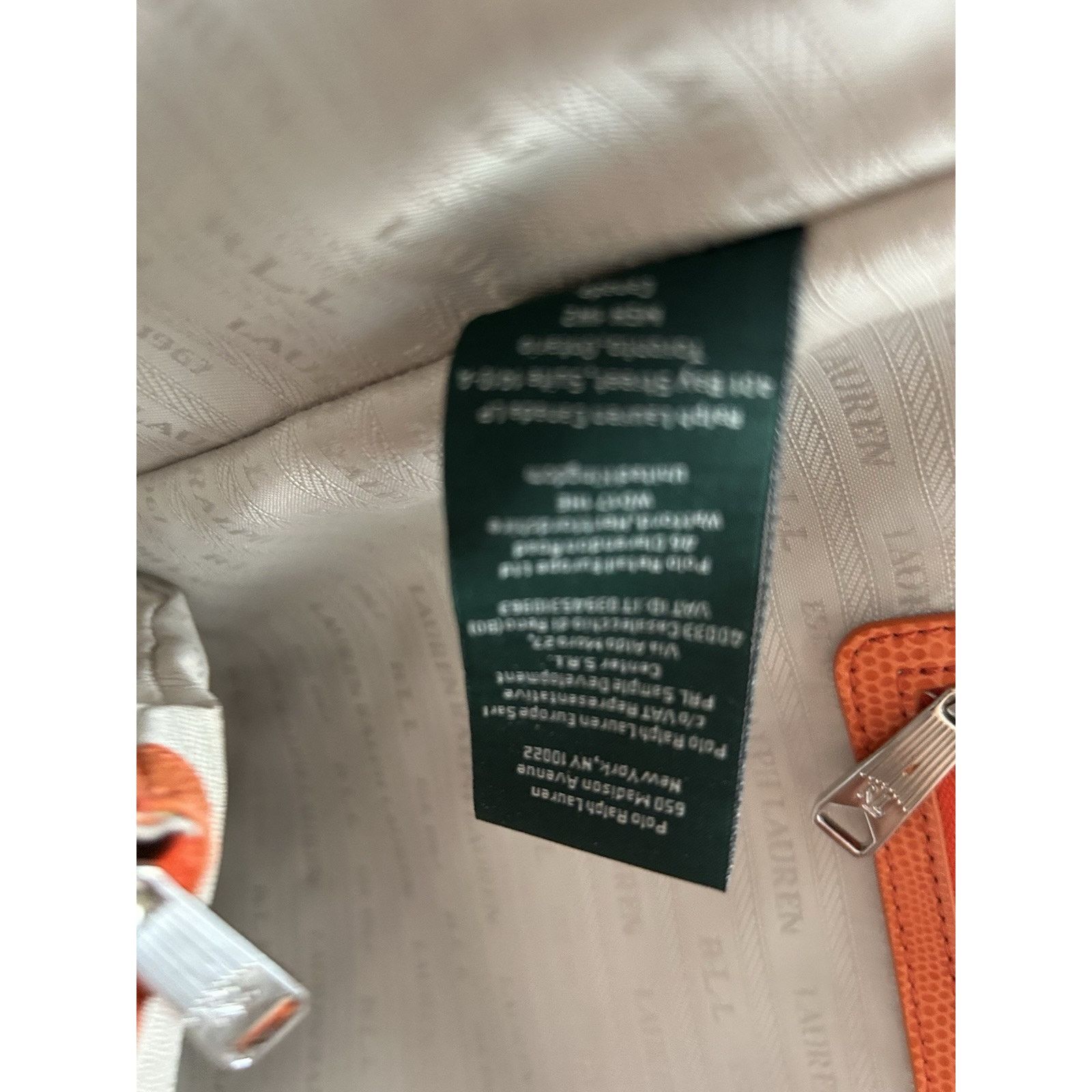 Lauren Ralph Lauren New Ralph Lauren Orange Newton Classic Tote Bag Snakeskin Size ONE SIZE - 9 Thumbnail