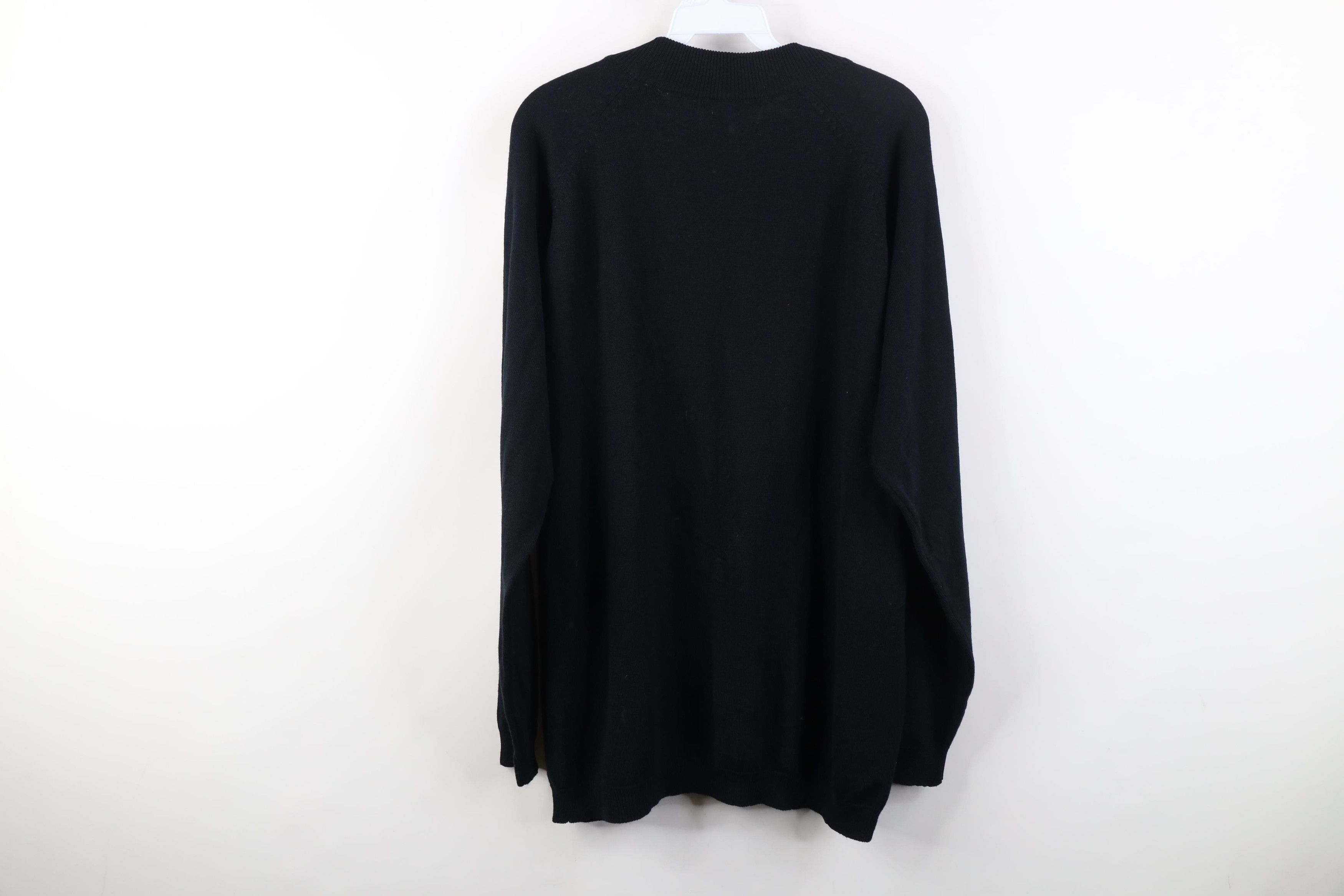 Vintage Vintage 90s Streetwear Knit Mock Neck Sweater Black Acrylic Size US XL / EU 56 / 4 - 8 Thumbnail