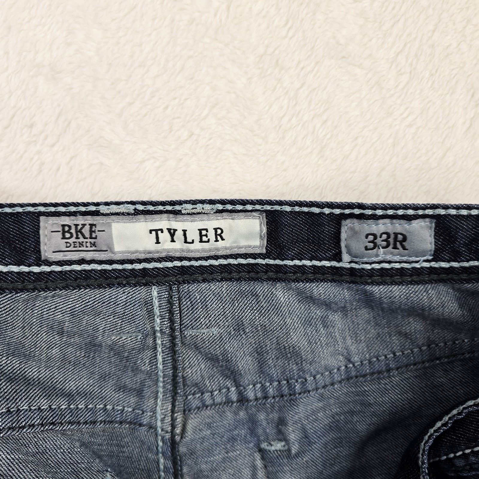 Other BKE Denim Tyler Straight Leg Blue Jeans 33R 33x26 Whiskers Size US 33 - 6 Thumbnail