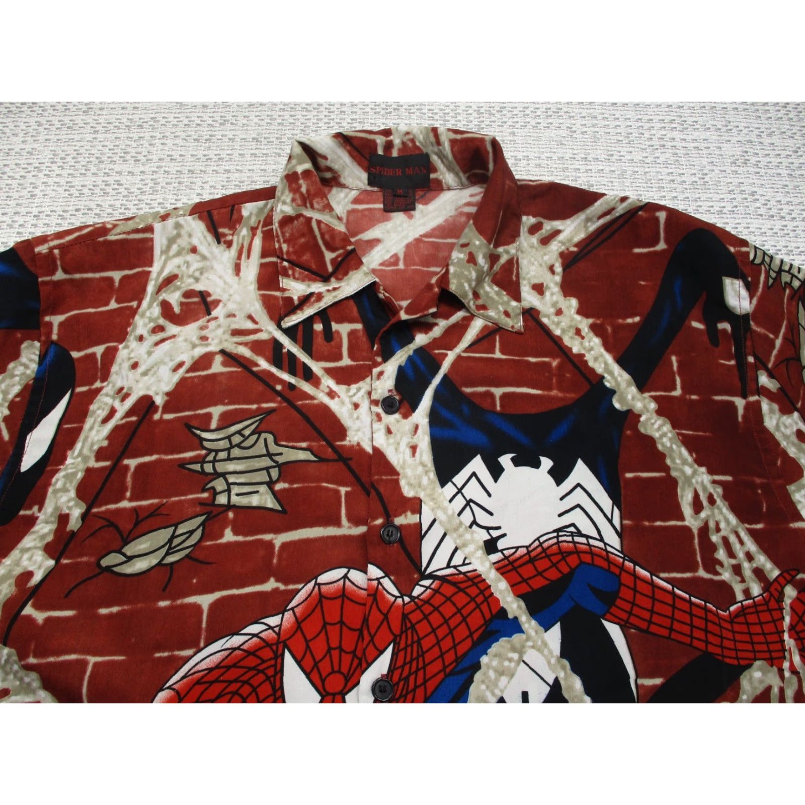 Vintage VINTAGE Spider Man Shirt Mens M Short Sleeve Button-Up Top All Over Pattern Comics AOP 90s Y2K Model Spider Man Theme Mens Size US M / EU 48-50 / 2 - 4 Thumbnail