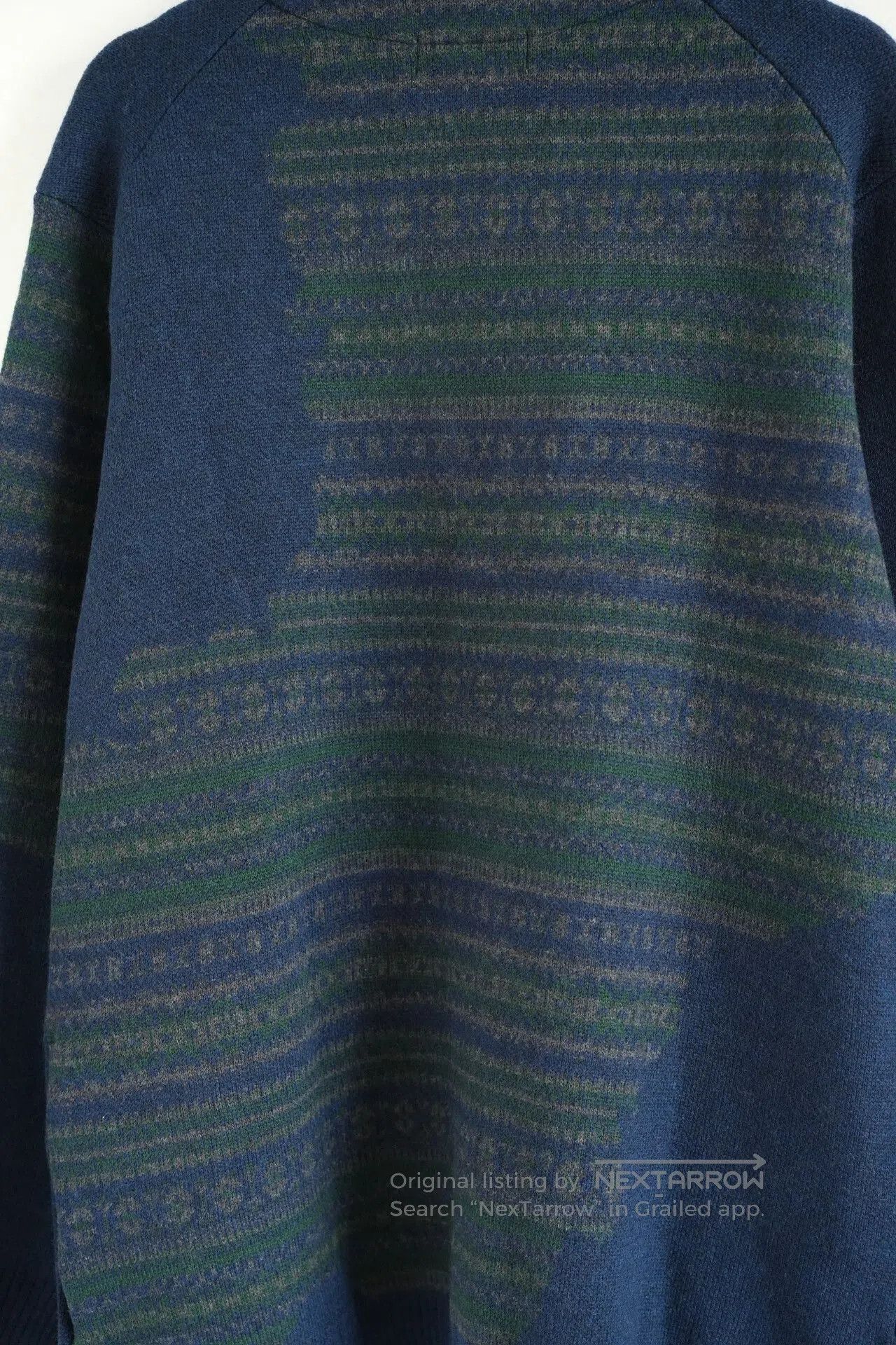 Yohji Yamamoto Yohji Yamamoto Blue Green Striped Sweater Cardigan. Size US L / EU 52-54 / 3 - 6 Thumbnail