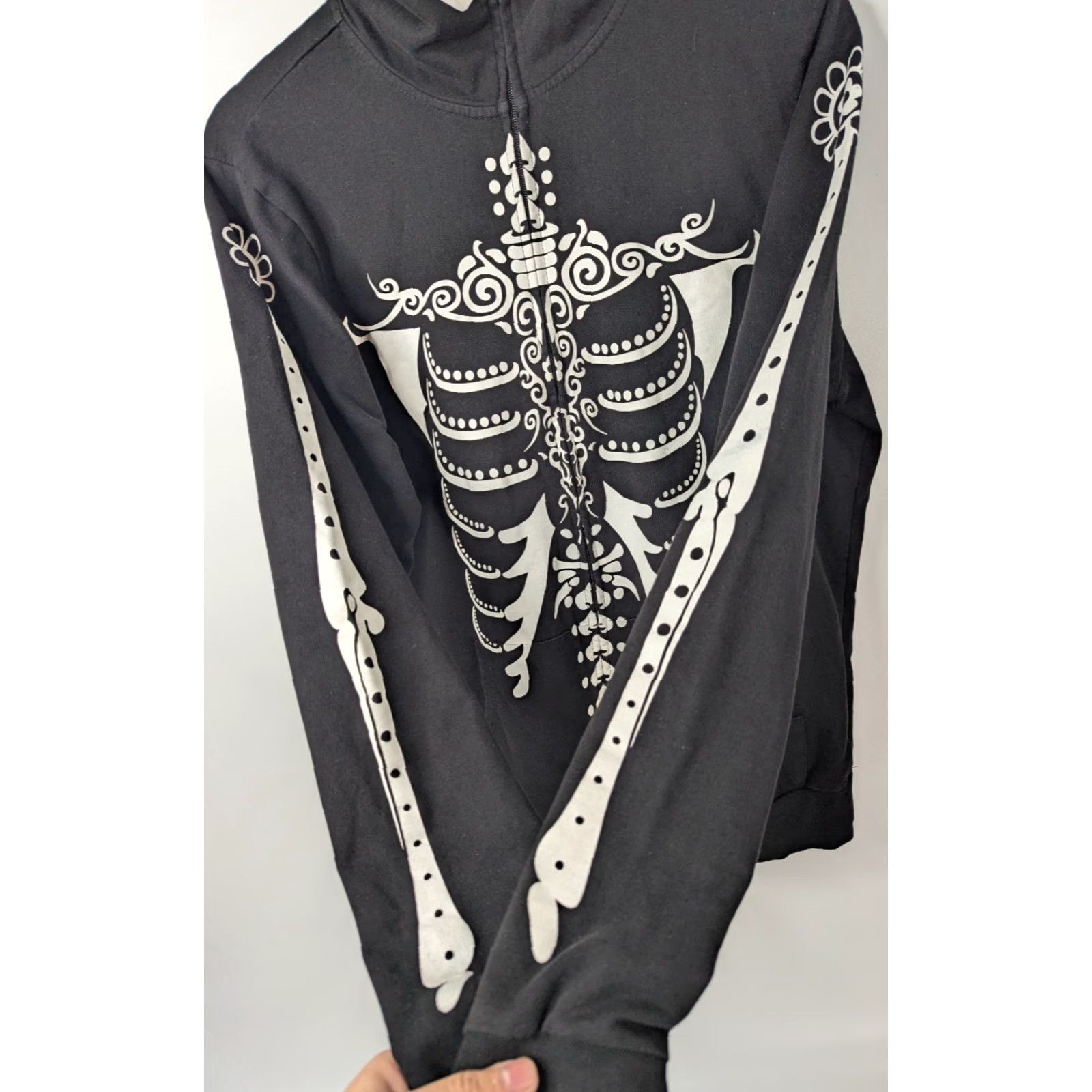 Hot Topic VINTAGE XXXRude Skeleton Hoodie Hot Topic Full Zip Up Skull Mask Emo Grunge Size Medium Size US M / EU 48-50 / 2 - 4 Thumbnail