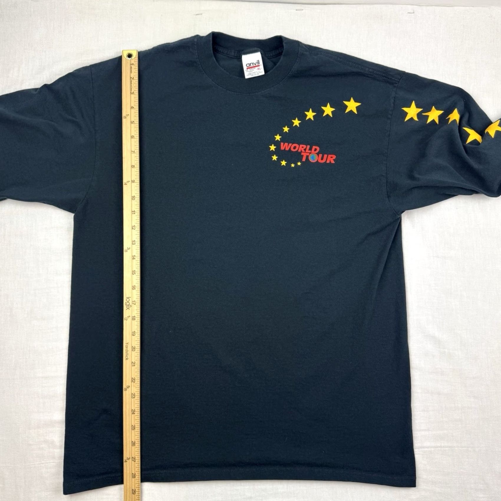 Anvil VINTAGE Anvil T Shirt World Tour XL Black Mens Short Sleeve Crew Neck Long Sleeve? Size US XL / EU 56 / 4 - 6 Thumbnail