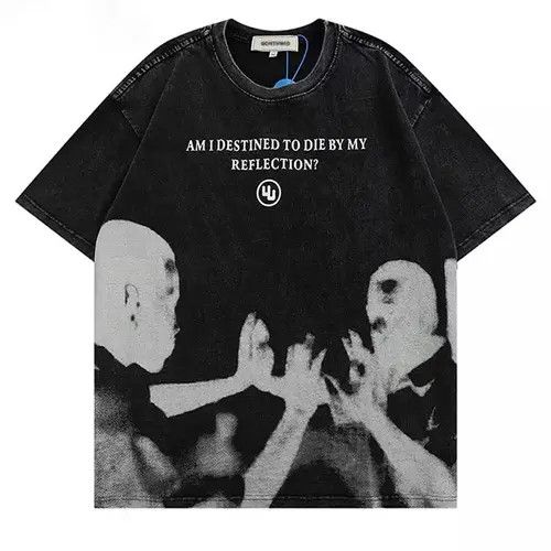 VIBE Cotton T-shirt Punk streetwear Gothic hip-hop Harajuku style Size US L / EU 52-54 / 3 - 1 Thumbnail