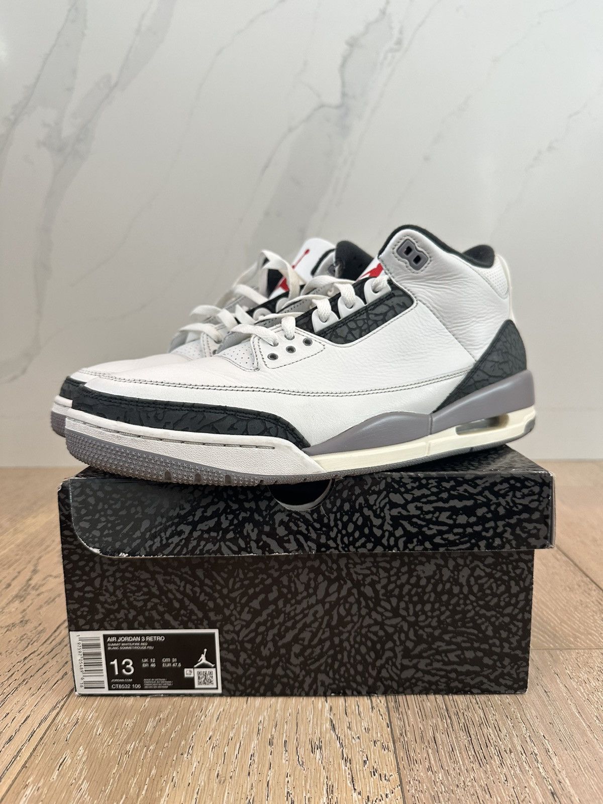 Jordan Brand Jordan 3 Retro Cement Grey Size US 13 / EU 46 - 1 Thumbnail