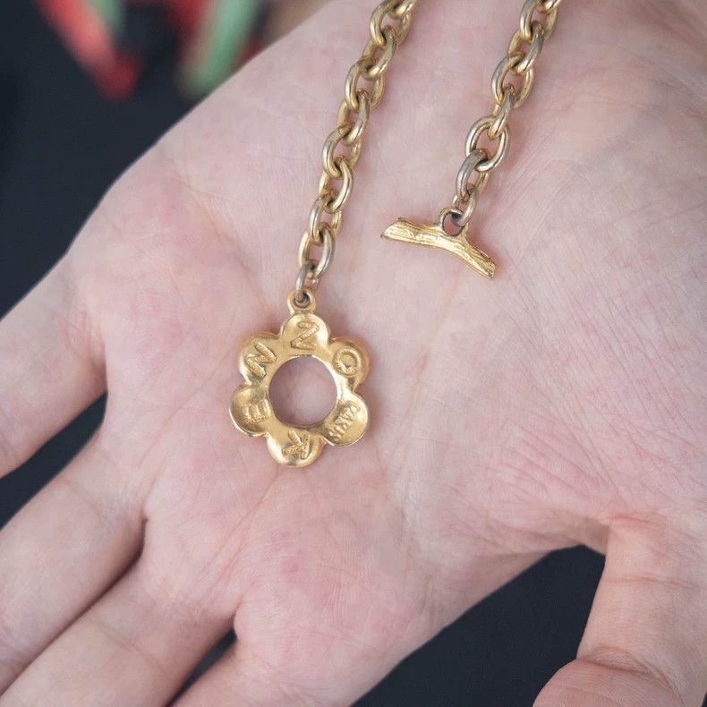 Kenzo KENZO Golden Rhine Stone Shimmering Flower Necklace vintag Size ONE SIZE - 6 Thumbnail