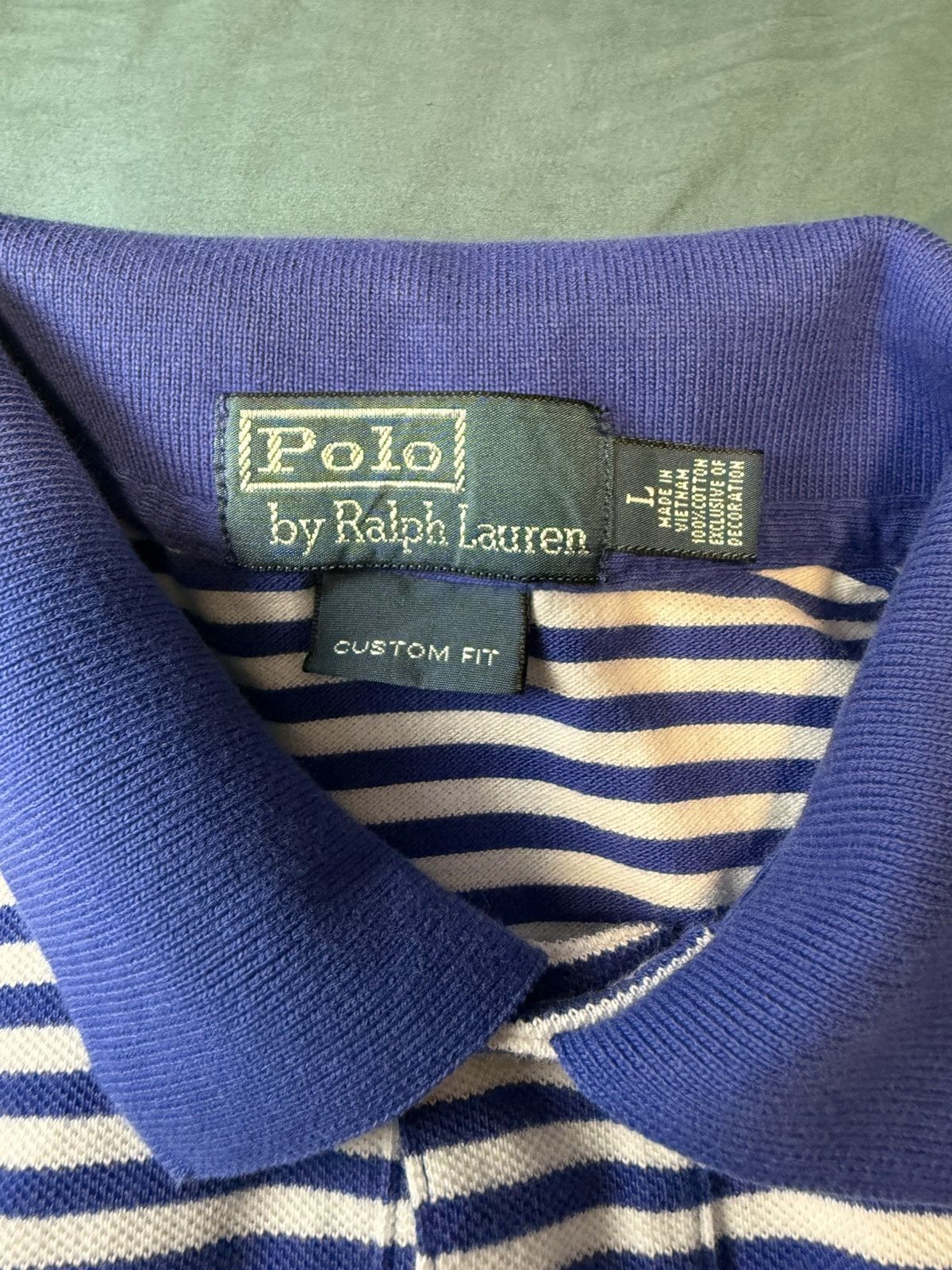 Polo Ralph Lauren Polo Ralph Lauren Custom-Slim-Fit Striped Polo Size US L / EU 52-54 / 3 - 6 Thumbnail