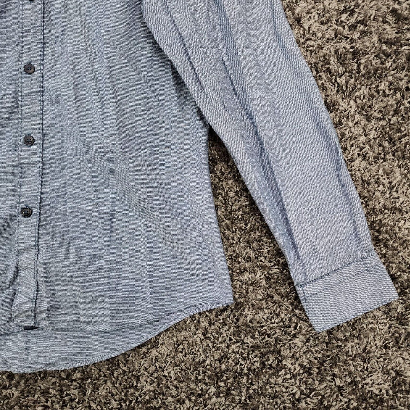 Zara Zara Man Slim Button-Up Long Sleeve Shirt Blue M Mens Size US M / EU 48-50 / 2 - 2 Thumbnail