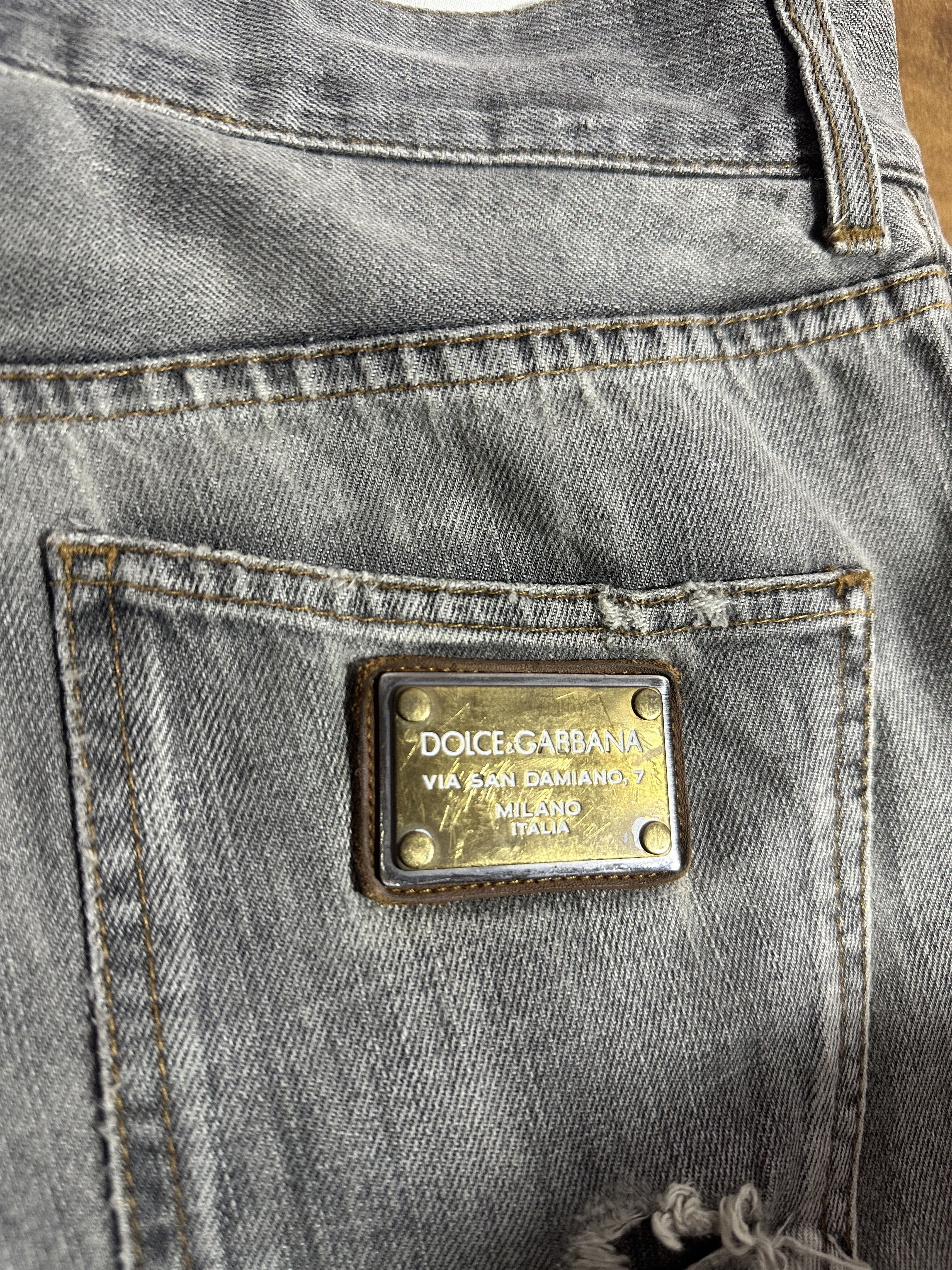 Dolce & Gabbana Dolce & Gabbana D&G Men’s Grey Distressed Ripped Jeans Size US 34 / EU 50 - 5 Thumbnail