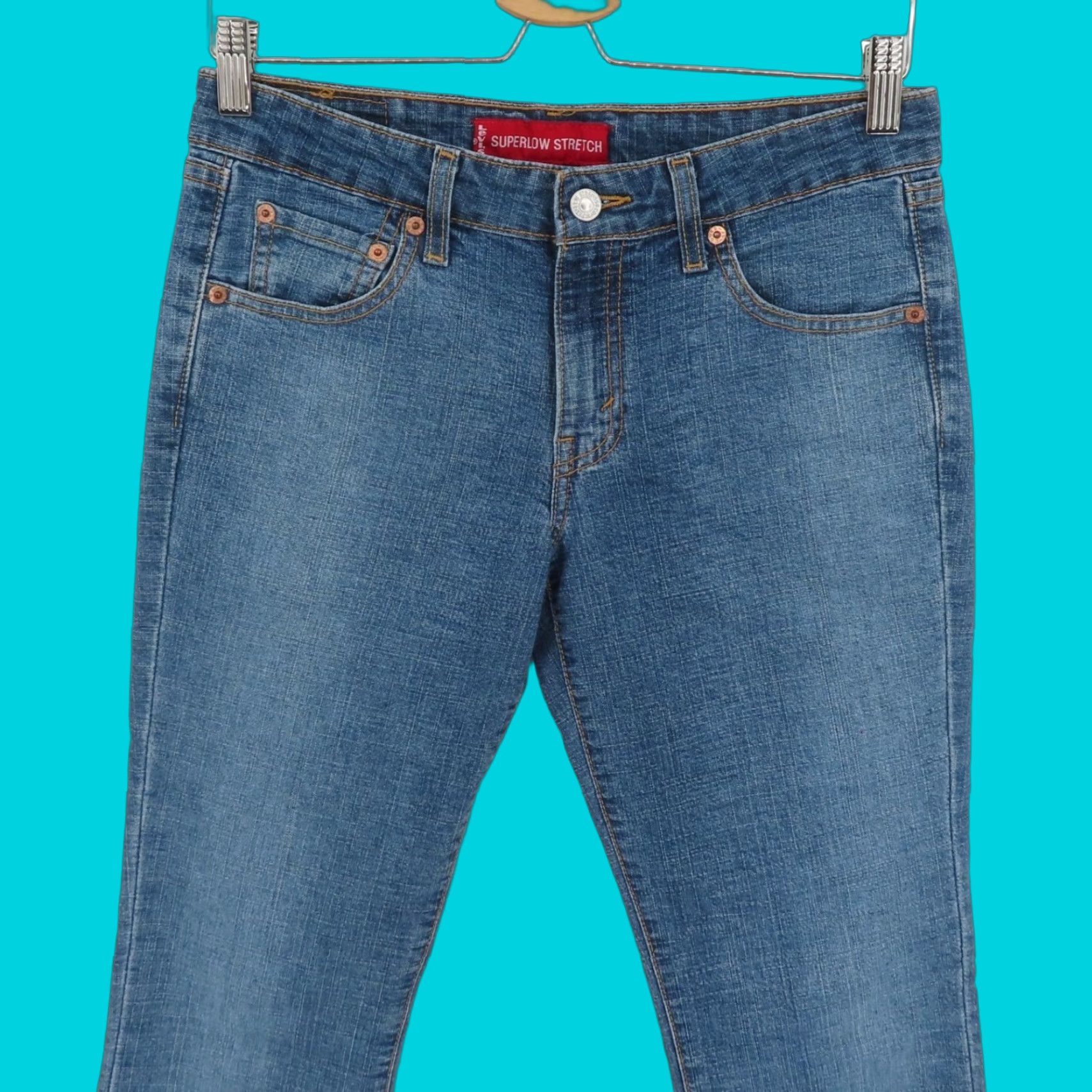 Levi's VINTAGE Levi's Junior Jeans 5 Bootcut 528 Blue Denim Cotton Blend 2003 Y2K Slim/Regular? 5-Pocket Design Womens Girls? Size 27" / US 4 / IT 40 - 1 Thumbnail