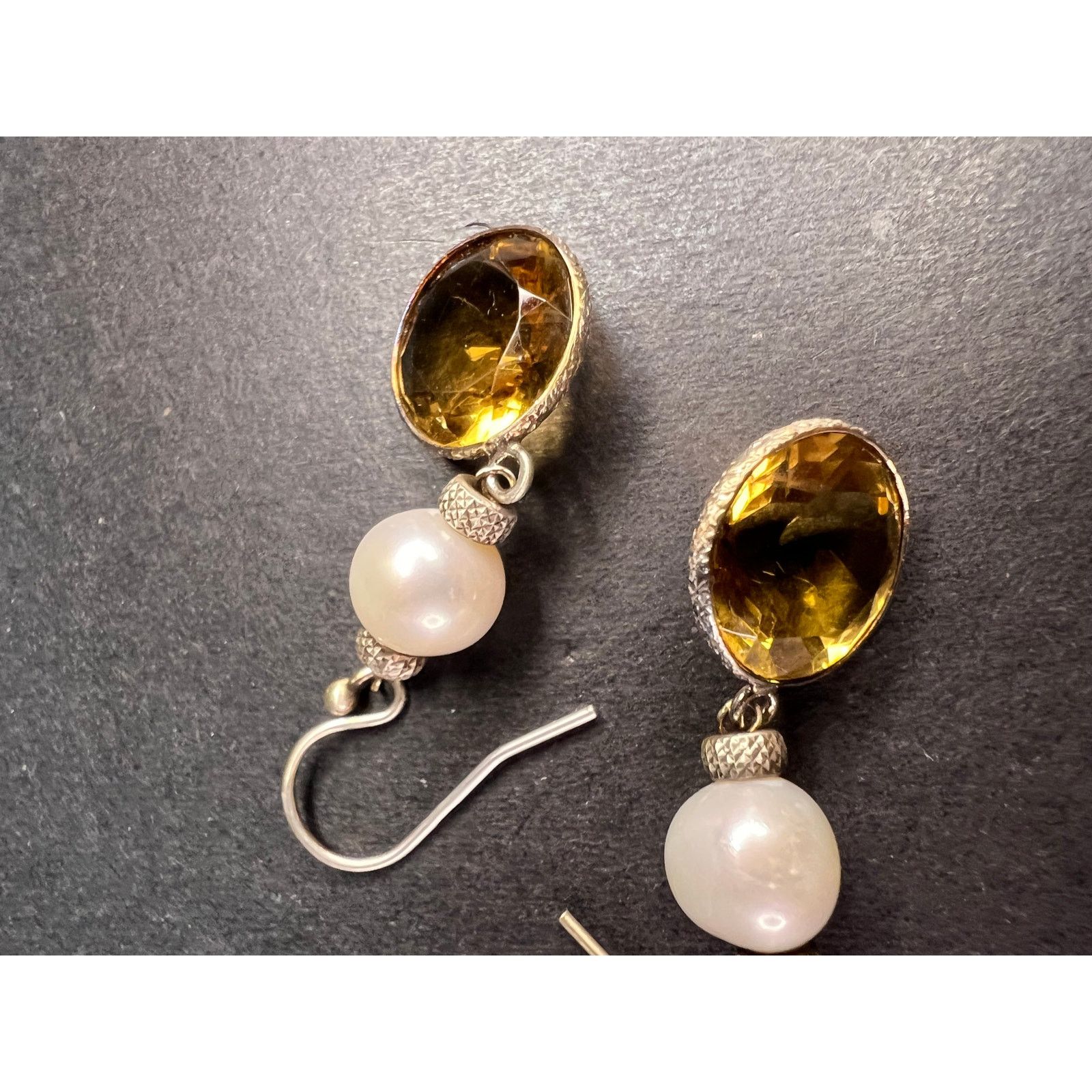 Other Citrine and pearl sterling silver dangle earrings Size ONE SIZE - 18 Thumbnail