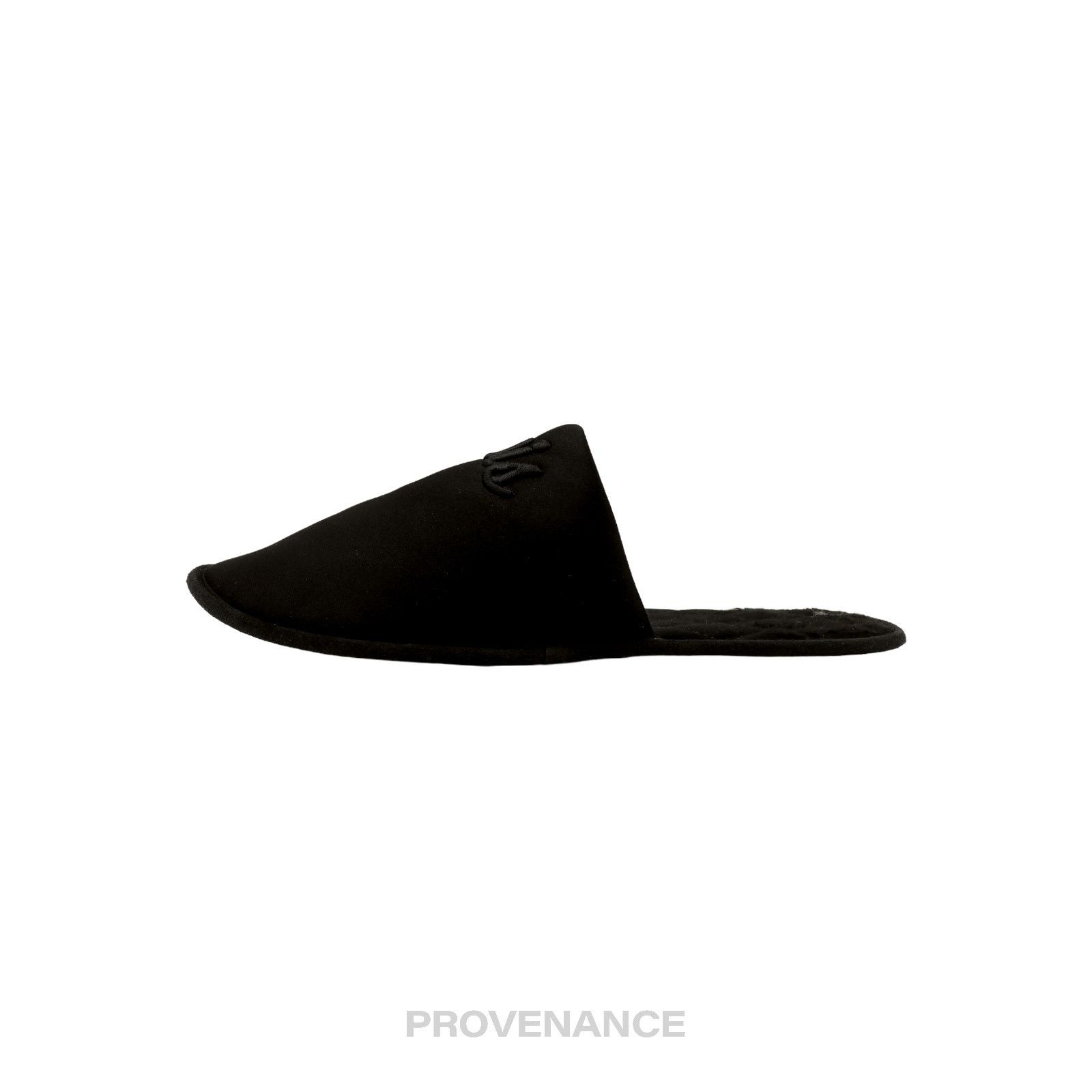 Louis Vuitton 🔴 Louis Vuitton Slipper - Script Embroidered Black Size US 7 / IT 37 - 7 Thumbnail