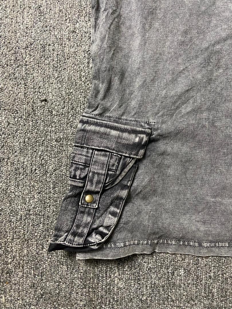 Japanese Brand Plus Libre Distressed Acid Wash Cargo Tshirt (201) Size US M / EU 48-50 / 2 - 5 Thumbnail