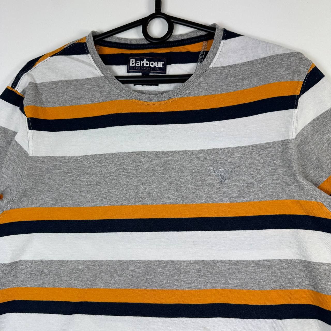 Barbour Barbour Striped T-Shirt Grey Yellow Short Sleeve Mens Size M Size US M / EU 48-50 / 2 - 2 Thumbnail
