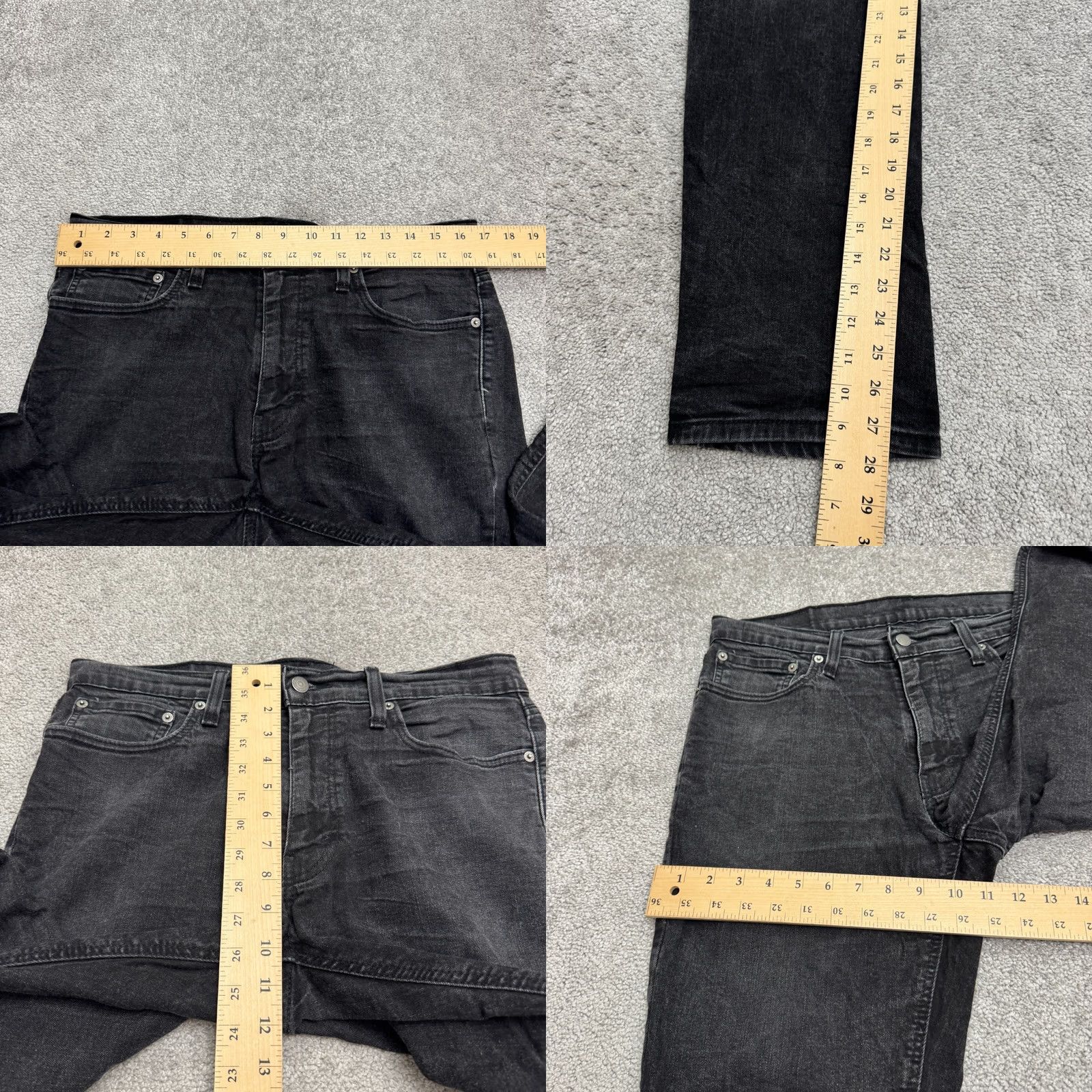 Levi's Levi's 541 Athletic Fit Tapered Denim Jeans Mens 33x30 Black Dark Wash Cotton Jeans Mens Adjustable Button Zip 5-Pocket Design Size US 33 - 9 Thumbnail